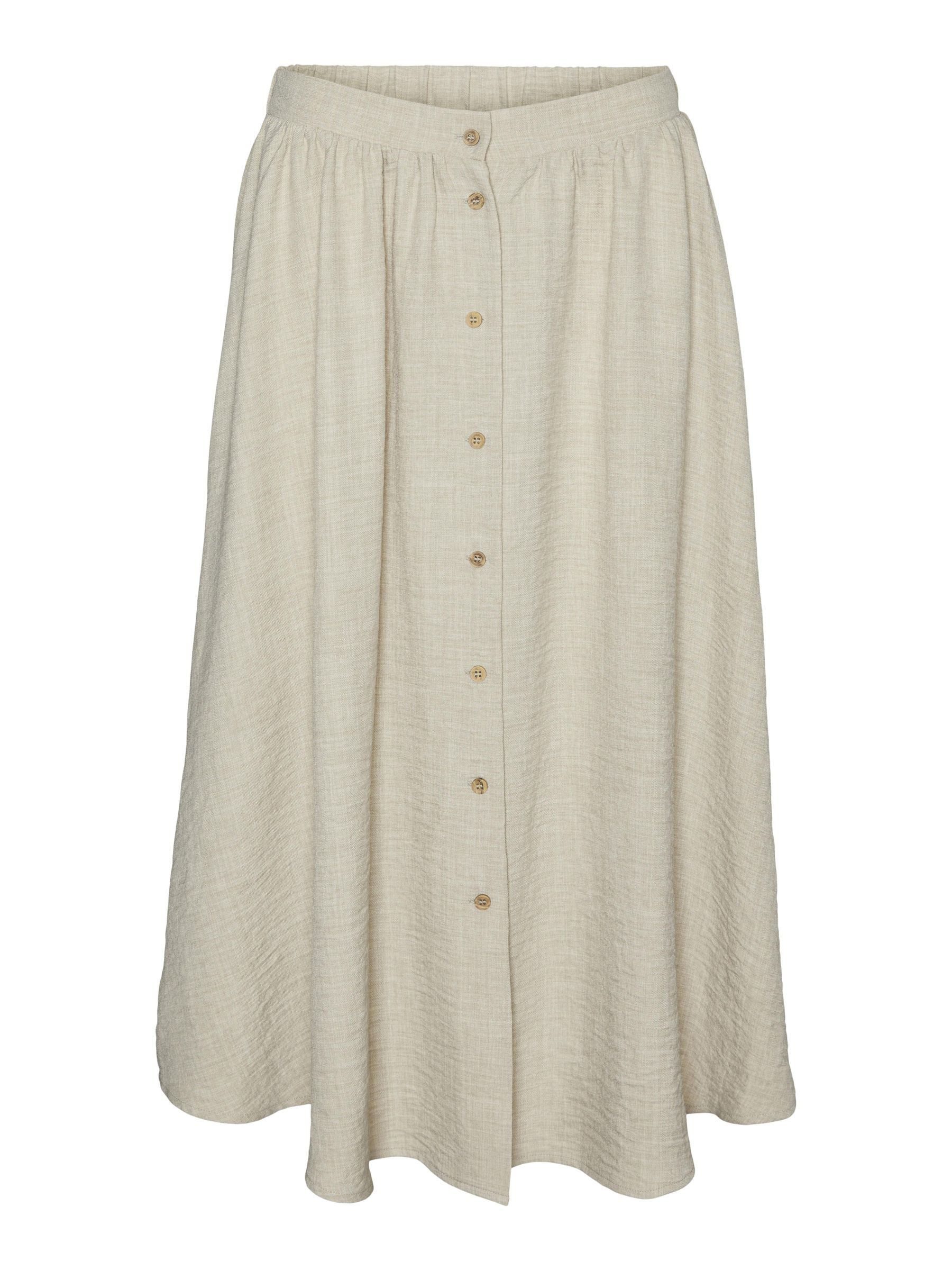 Vero Moda Maxirok VMMELANEY HW BUTTON CALF SKIRT WVN NOOS