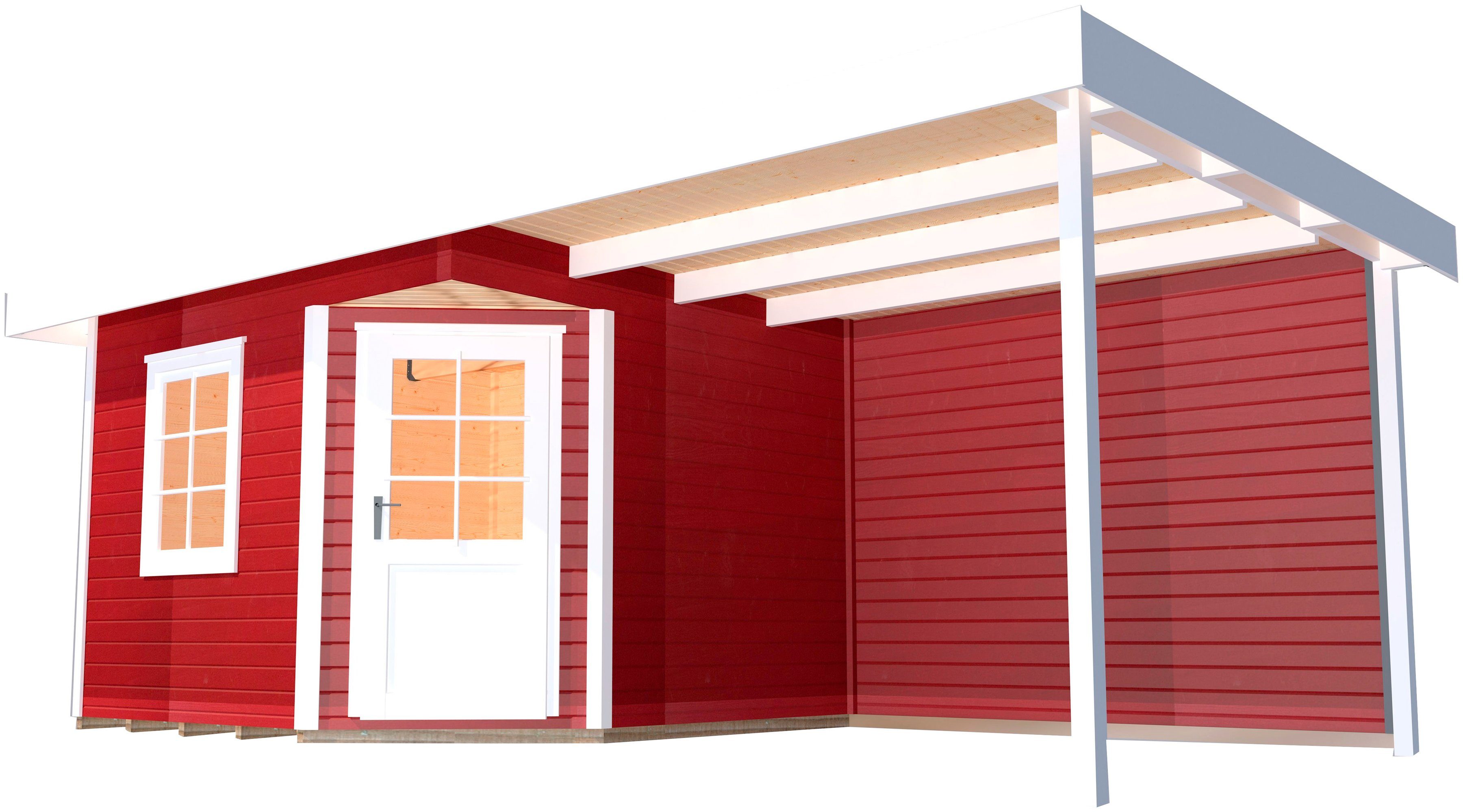 weka Tuinhuisje Designhaus 213B Maat 1 (set) houten tuinhuisjes rood