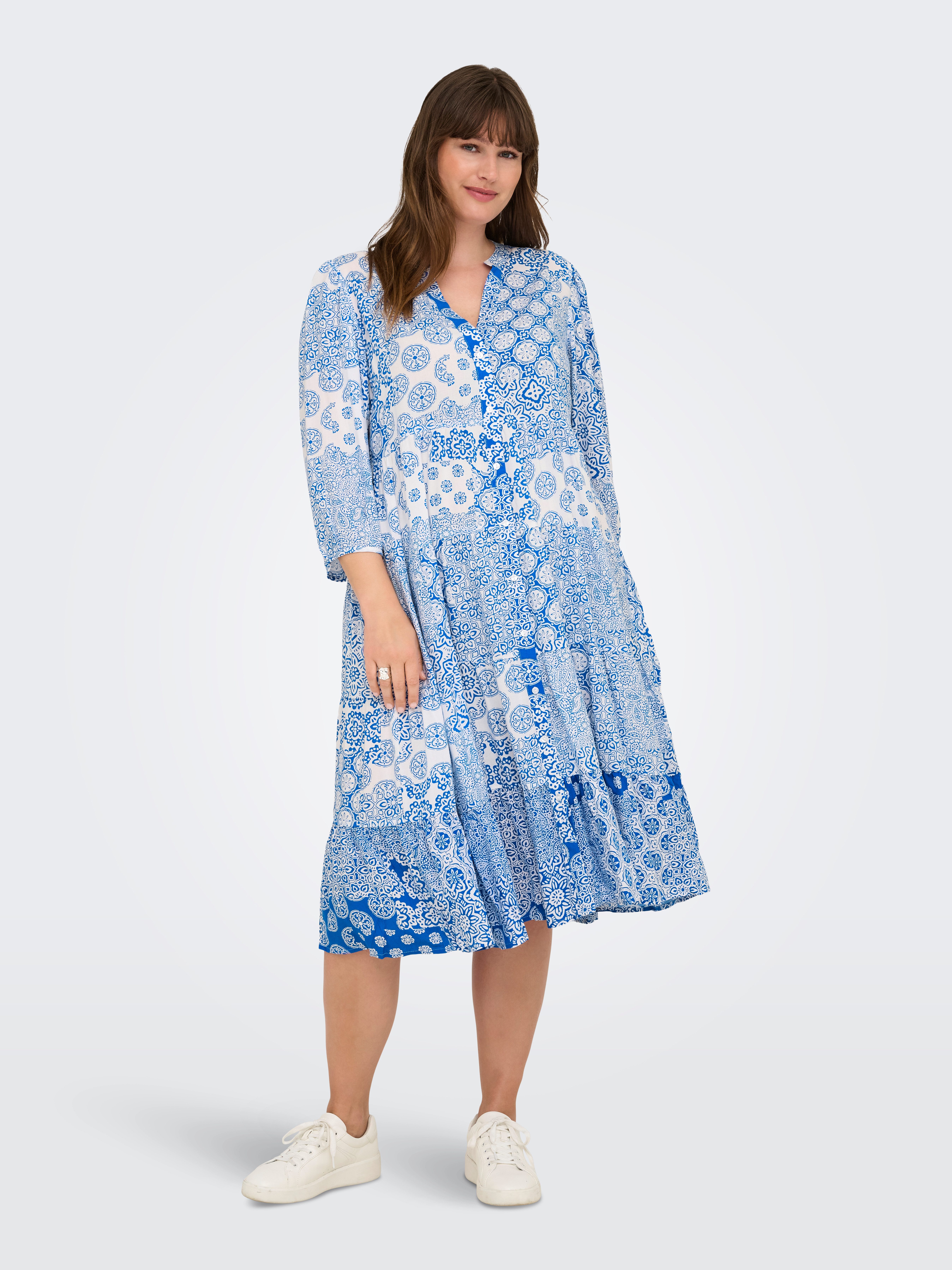 ONLY CARMAKOMA Tuniekjurk CARMILANA 3/4 DRESS WVN NOOS