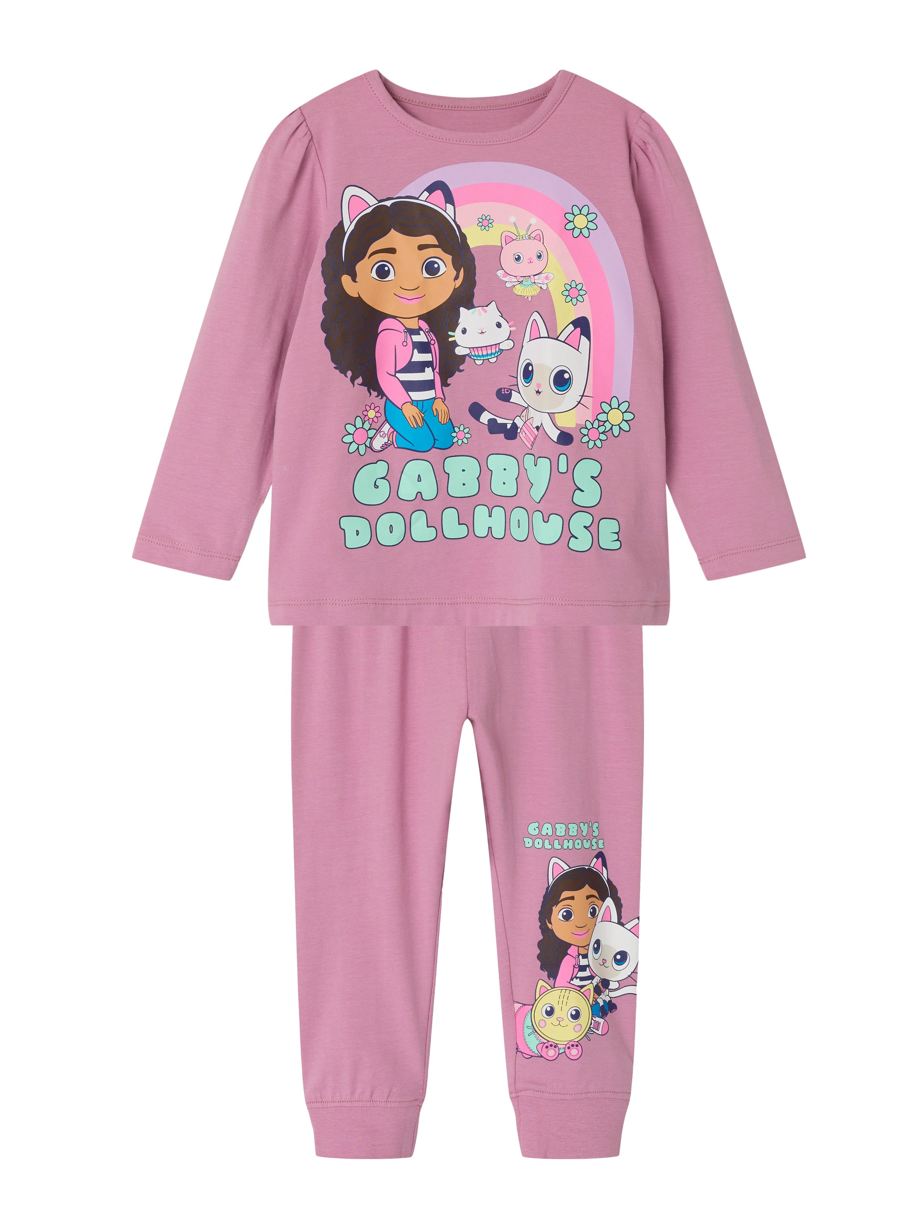 Name It Pyjama NMFSABA GABBY LS NIGHTSET NOOS SKY (set, 2-delig) meisjes pyjama's maat 98 (104) roze