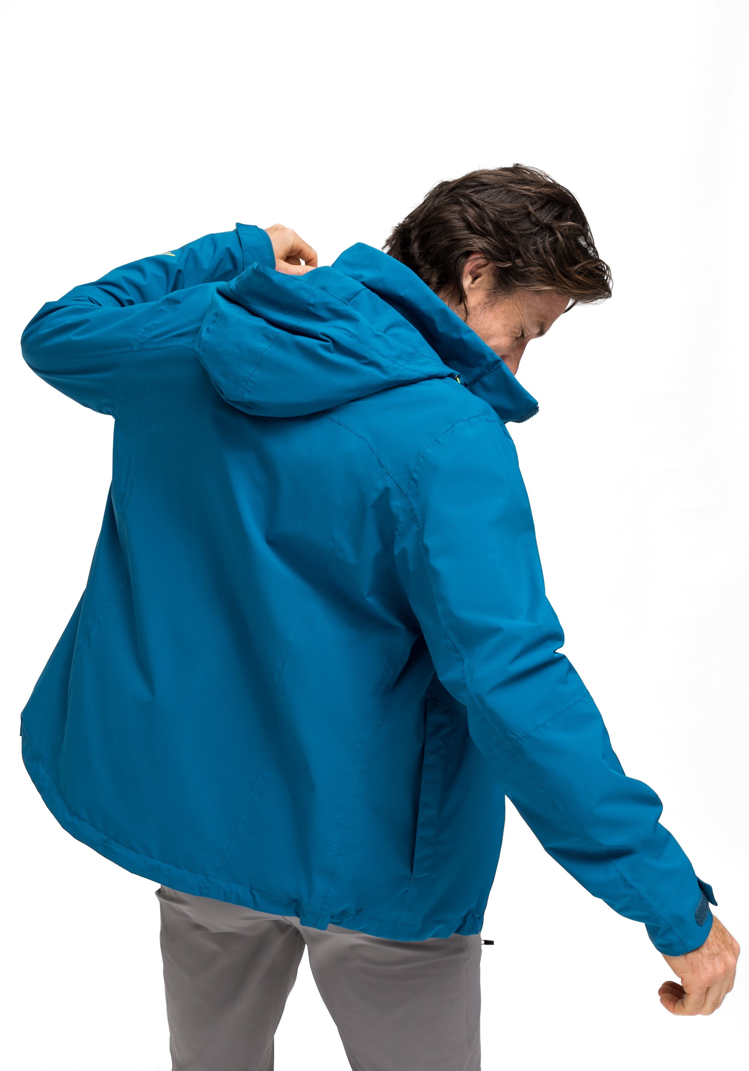 Maier Sports Outdoorjack Metor rec M Heren regenjack, waterdicht met capuchon, 2 zakken aan de buitenkant, binnenzak
