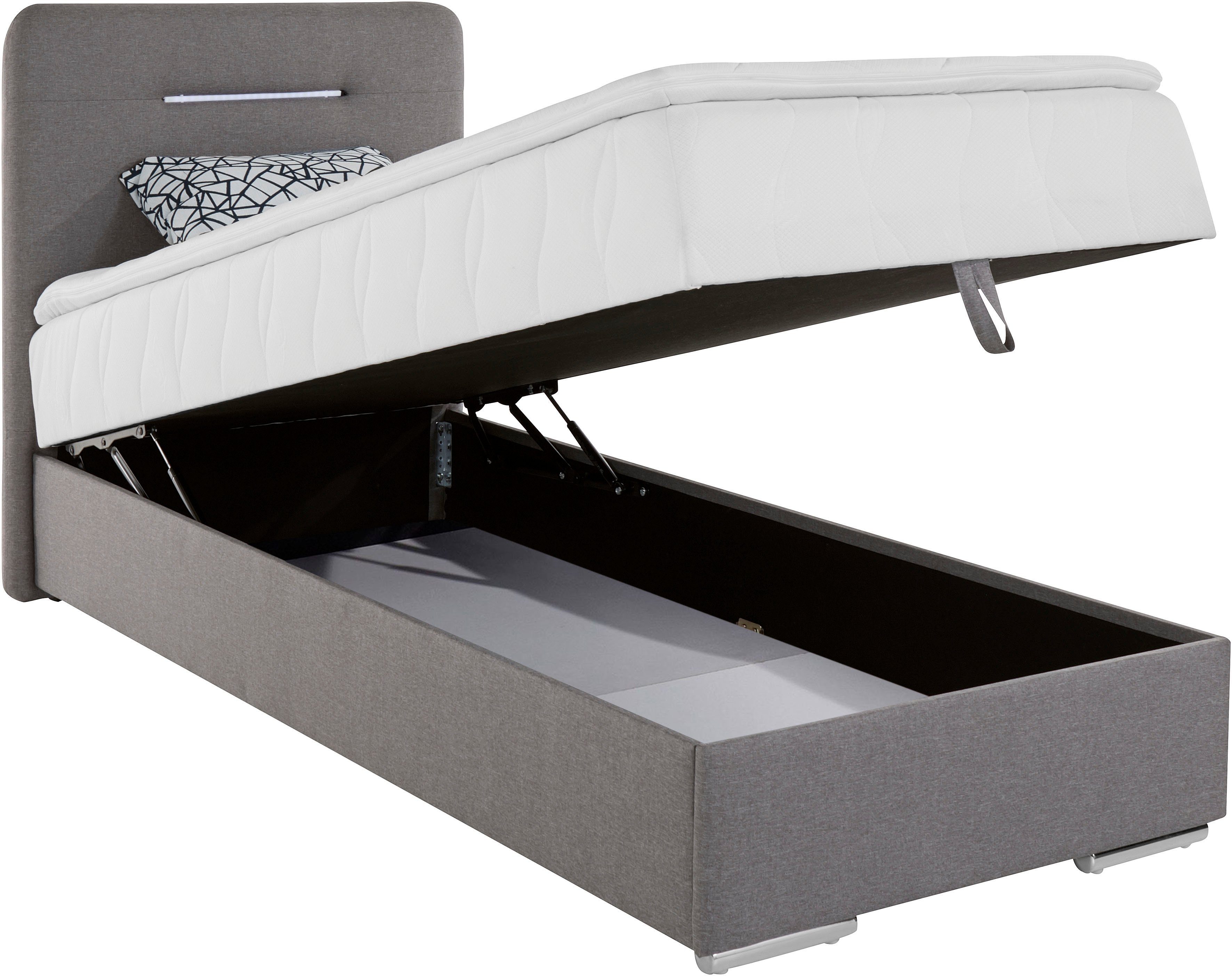 COTTA Boxspring Lighstar inclusief ledverlichting, topmatras, bedkist en sierkussen