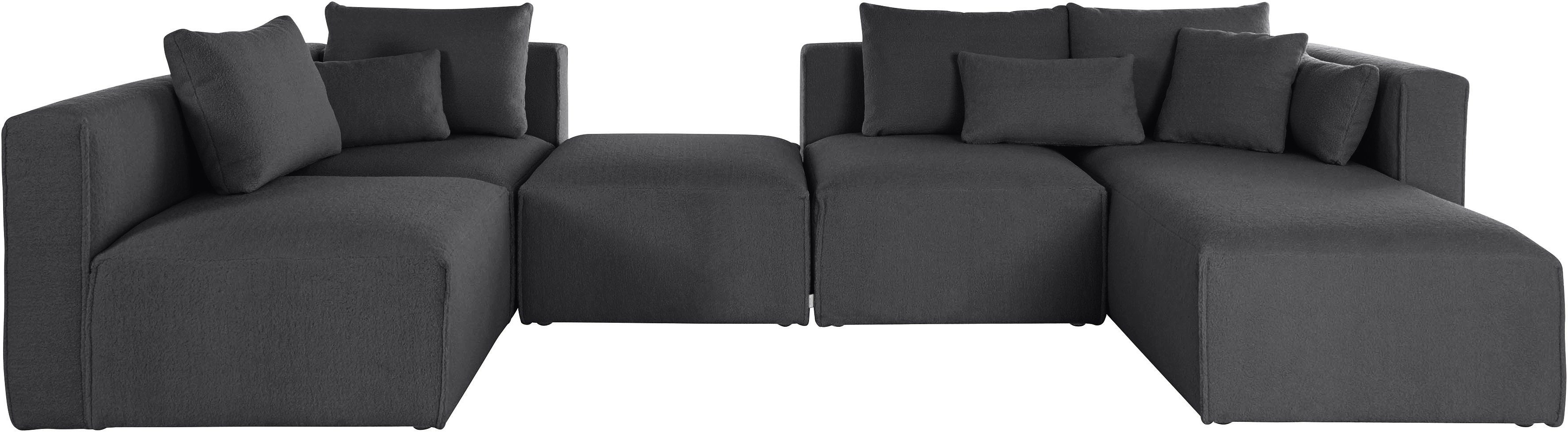 Home affaire Zithoek Comfine U-vorm samengesteld van modules, in 3 stoffen en vele kleuren