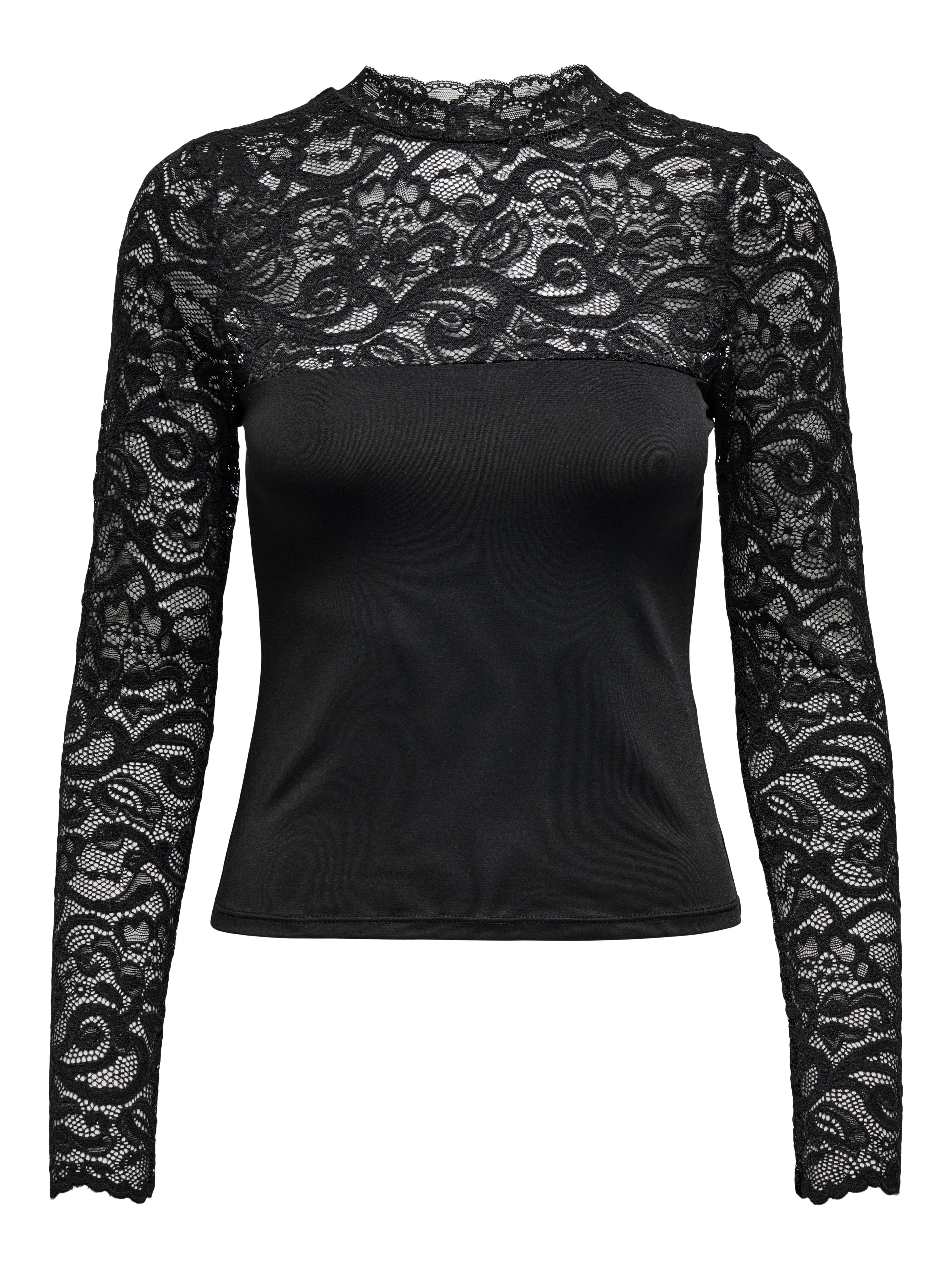 Only Kanten shirt ONLLIV L/S LACE TOP ACC