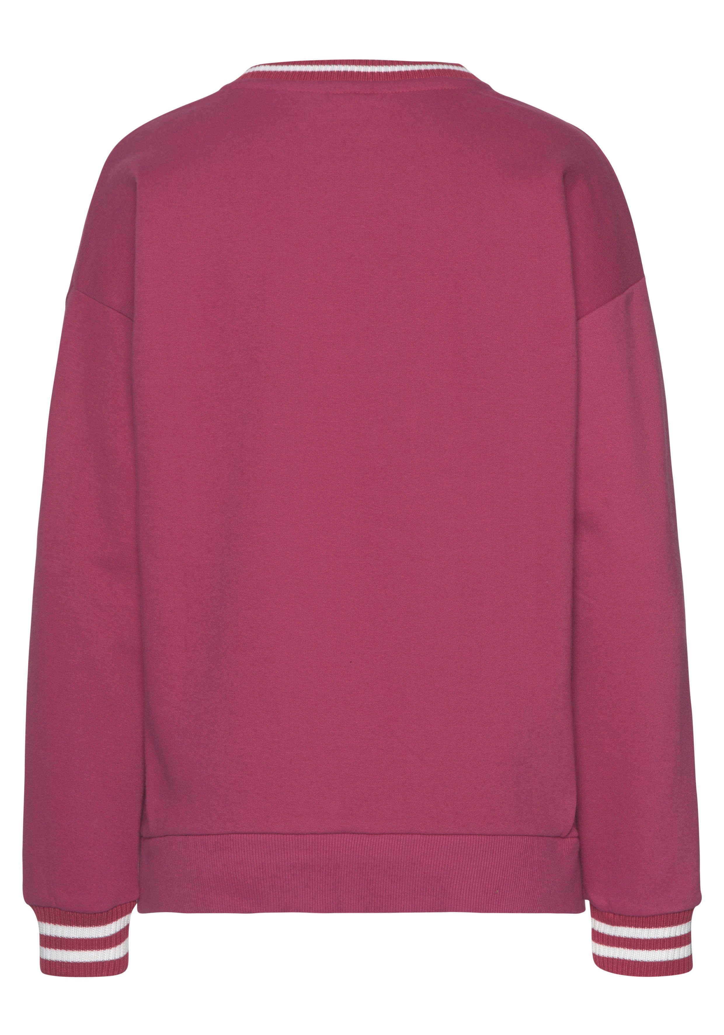 Buffalo Sweatshirt met contrast-ribboord en print, loungepak