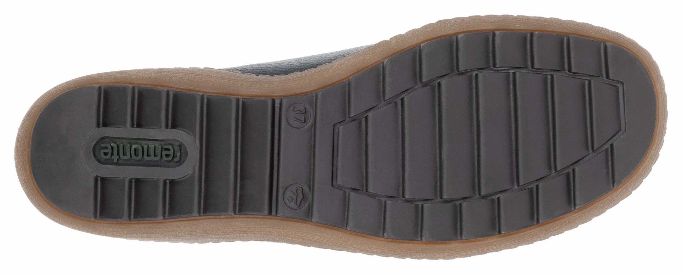 Remonte Veterschoenen flats, comfort schoen, enkellaars met logo-embossing en contraststiksels
