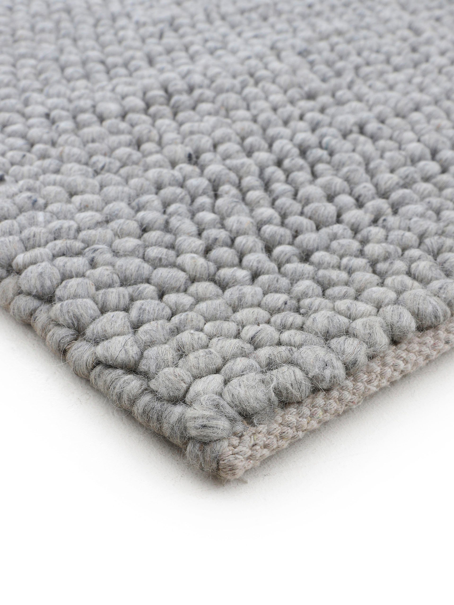 carpetfine Vloerkleed Calo Handgeweven tapijt, uni-kleuren, gemeleerd, handgeweven, 70% wol