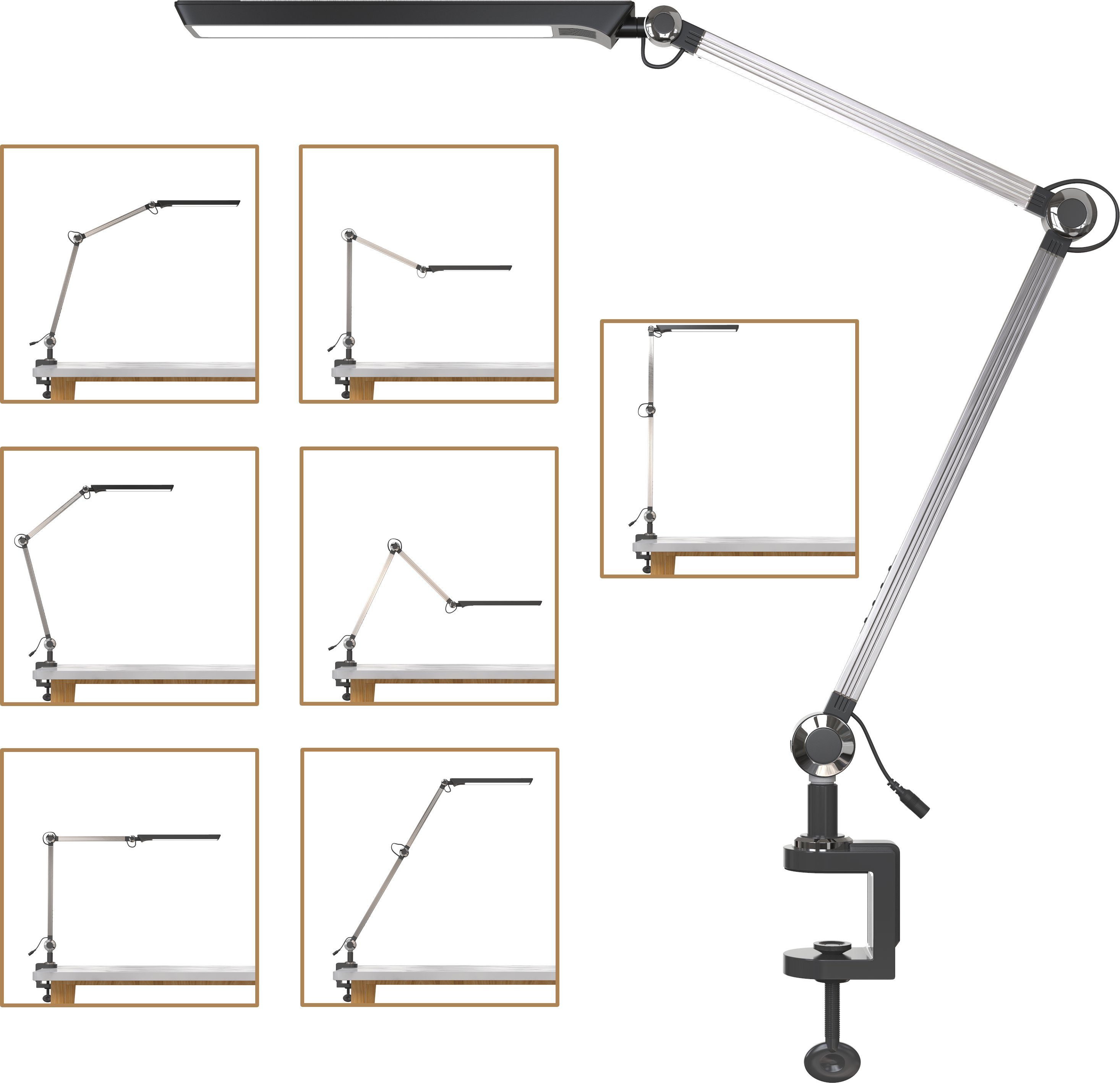 B.K.Licht Klemlamp draaibaar, kleurtemperatuur instelbaar, cct traploos dimbaar