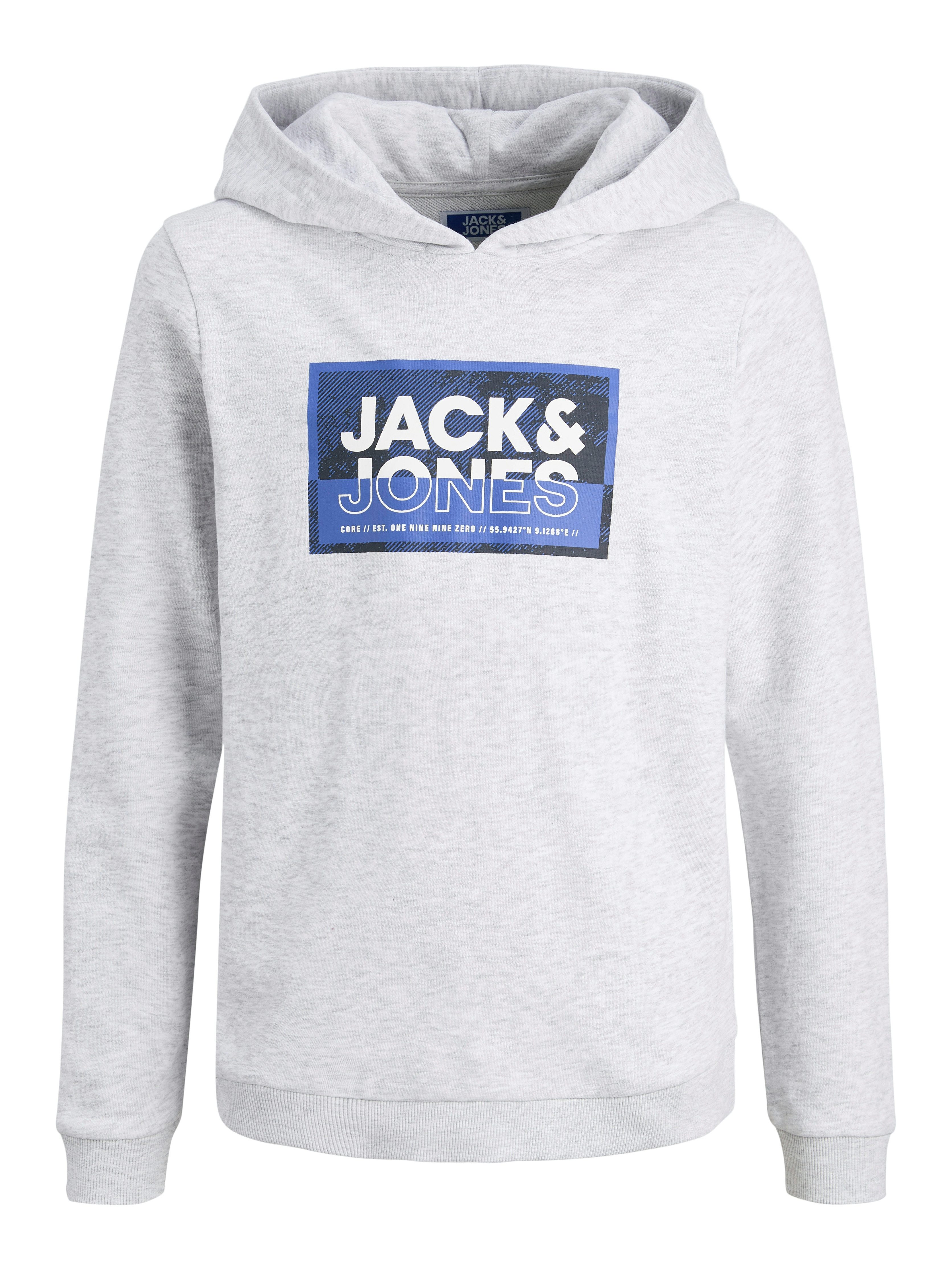 Jack & Jones Junior Hoodie JCOLOGAN SS24 PRINT SWEAT HOOD SN JNR