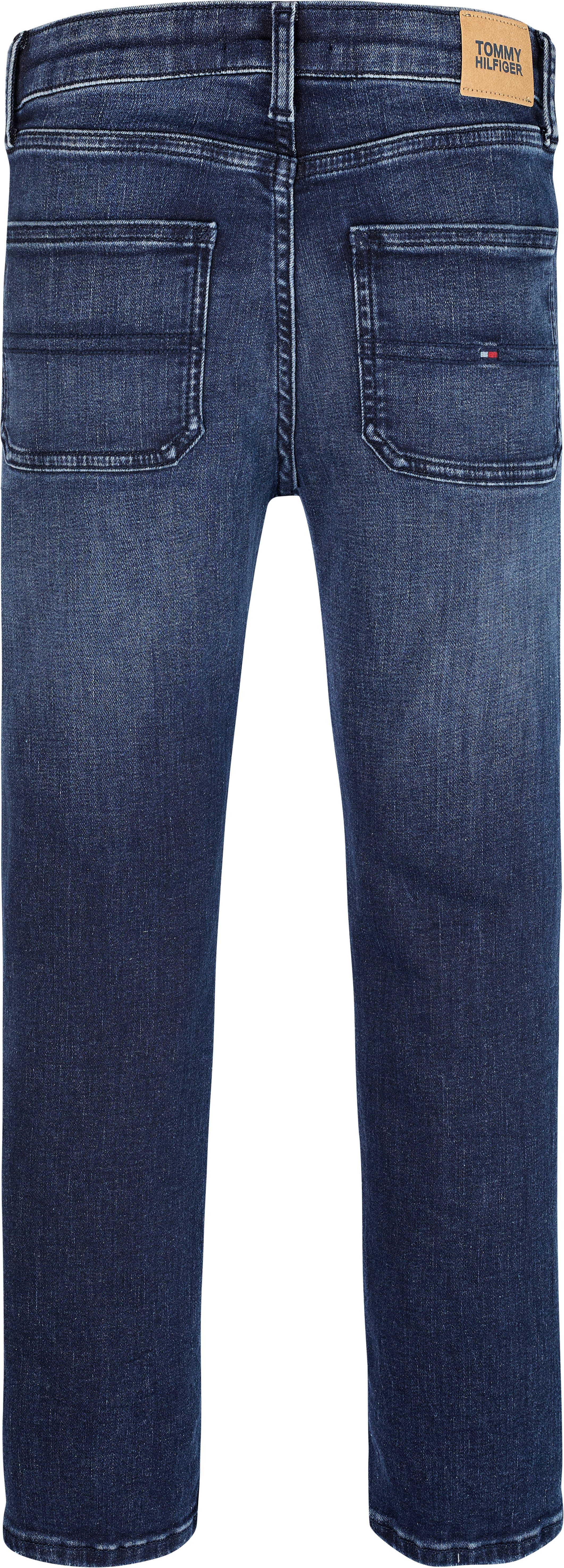 Tommy Hilfiger Straight jeans SKATER BLACK BLUE WASH in skater-vorm met logo-badge