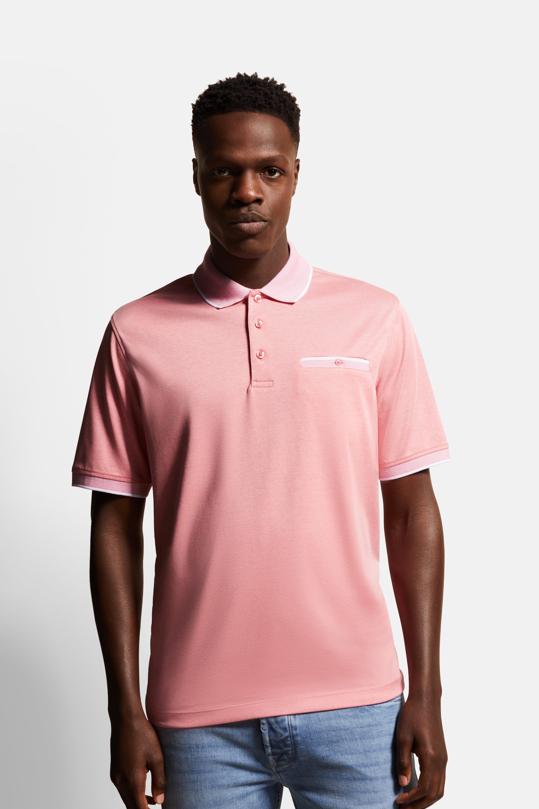 Bugatti Roze Polo Shirt met korte mouwen Pink Heren
