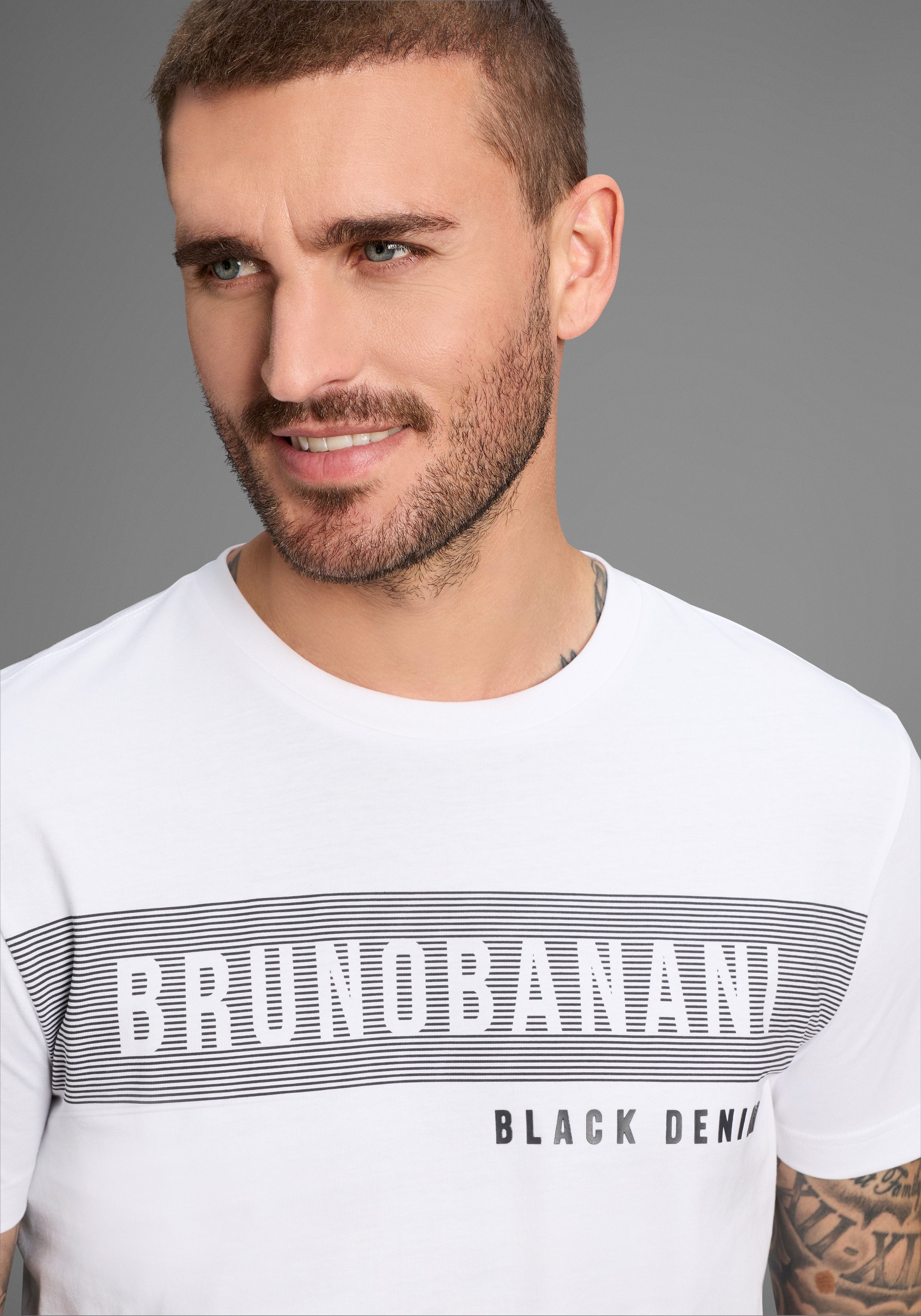 Bruno Banani T-shirt korte mouwen, smal gesneden, ronde hals