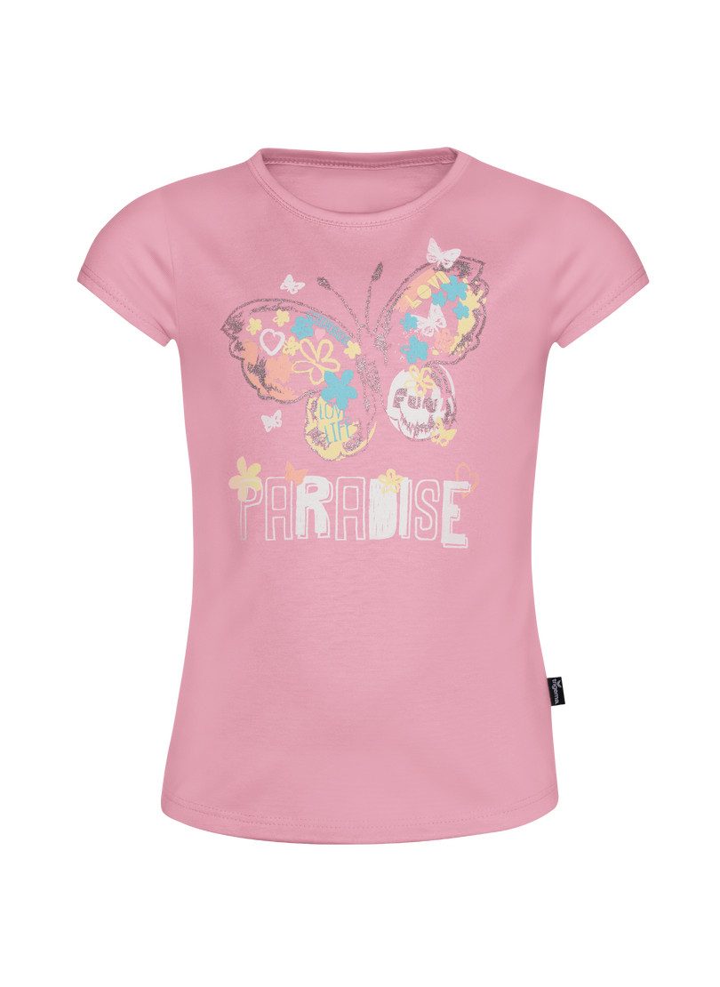 Trigema T-shirt TRIGEMA T-shirt met kleurrijk vlinderprintmotief (1-delig)