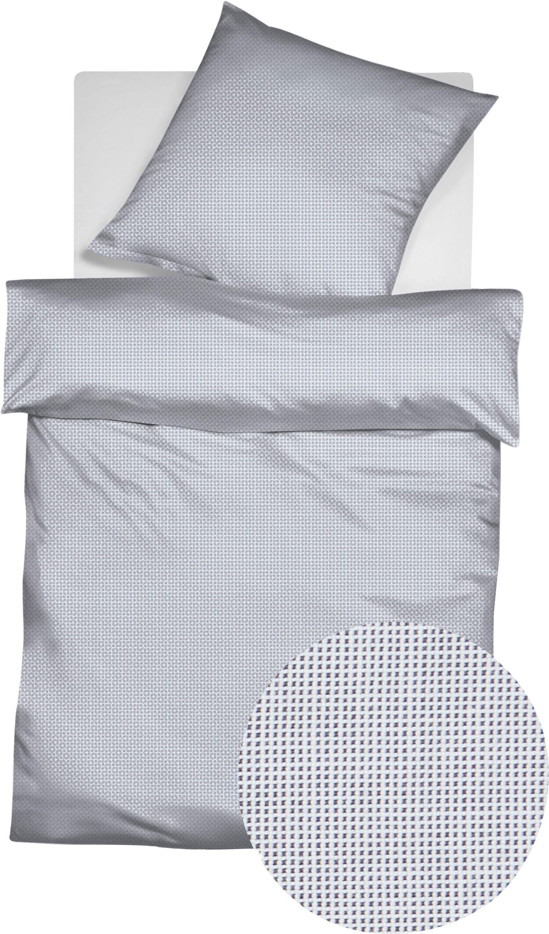 fleuresse Overtrekset PORTO 100% katoen, in maten 135x200, 155x220, 200x200cm, ritssluiting dekbedovertrekken maat 1x 200x220 cm grijs