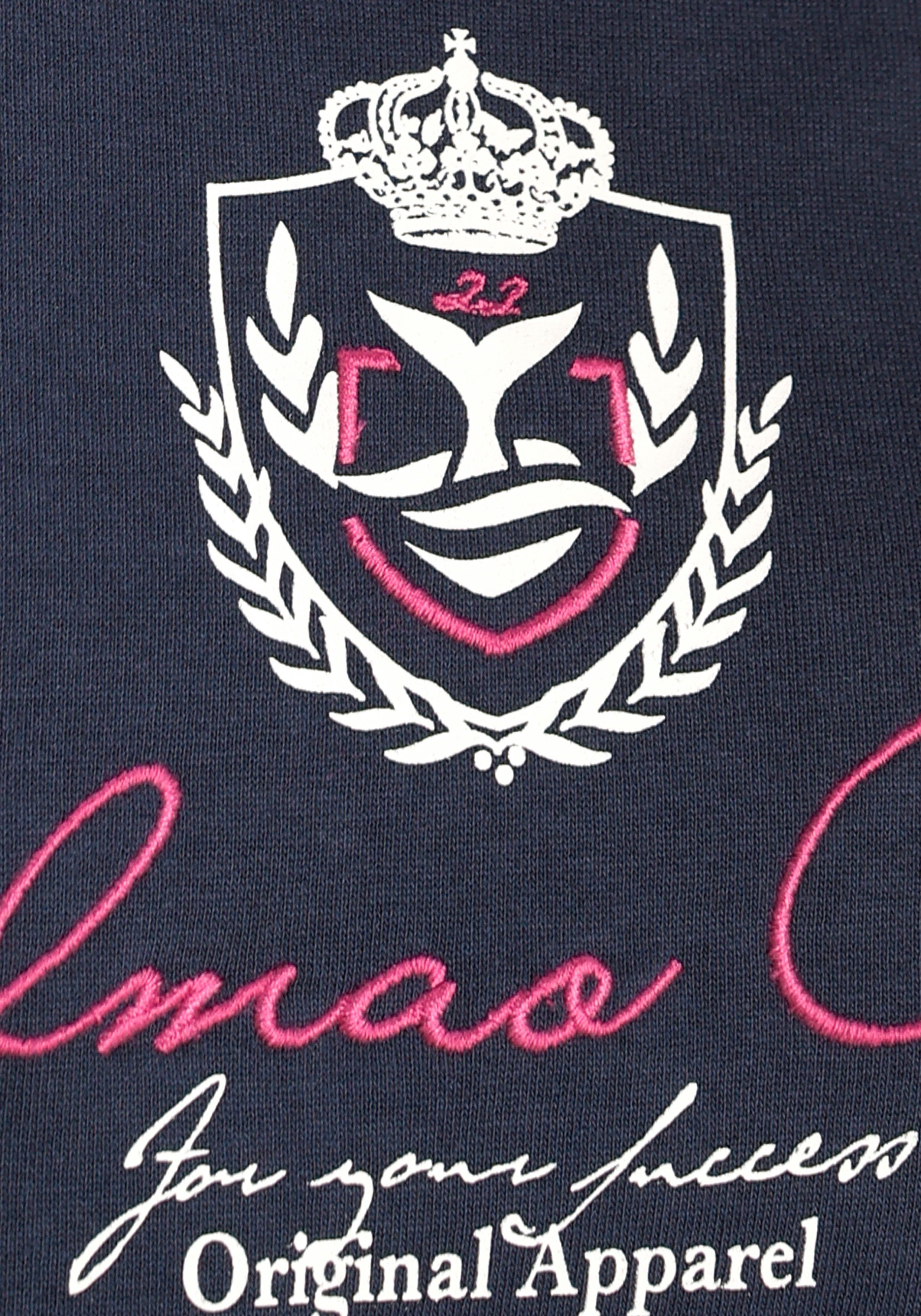 DELMAO Sweatshirt in verkorte lengte met elegant borduursel - nieuw merk!
