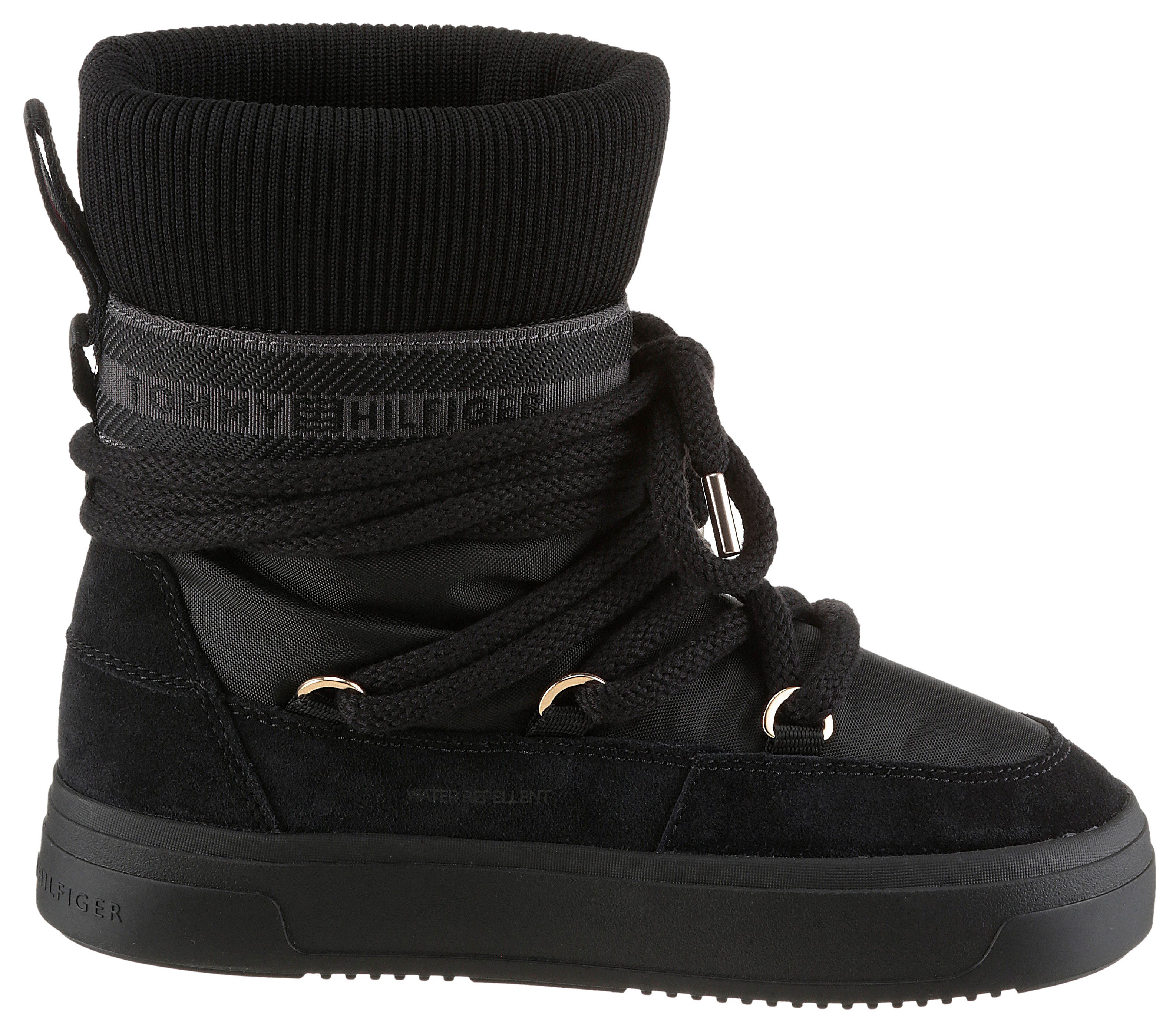 Tommy Hilfiger Veterschoenen TOMMYTECH LOGOTAPE SNOWBOOT WARM , plateau, veterboots, outdoorschoen, textielband met logo