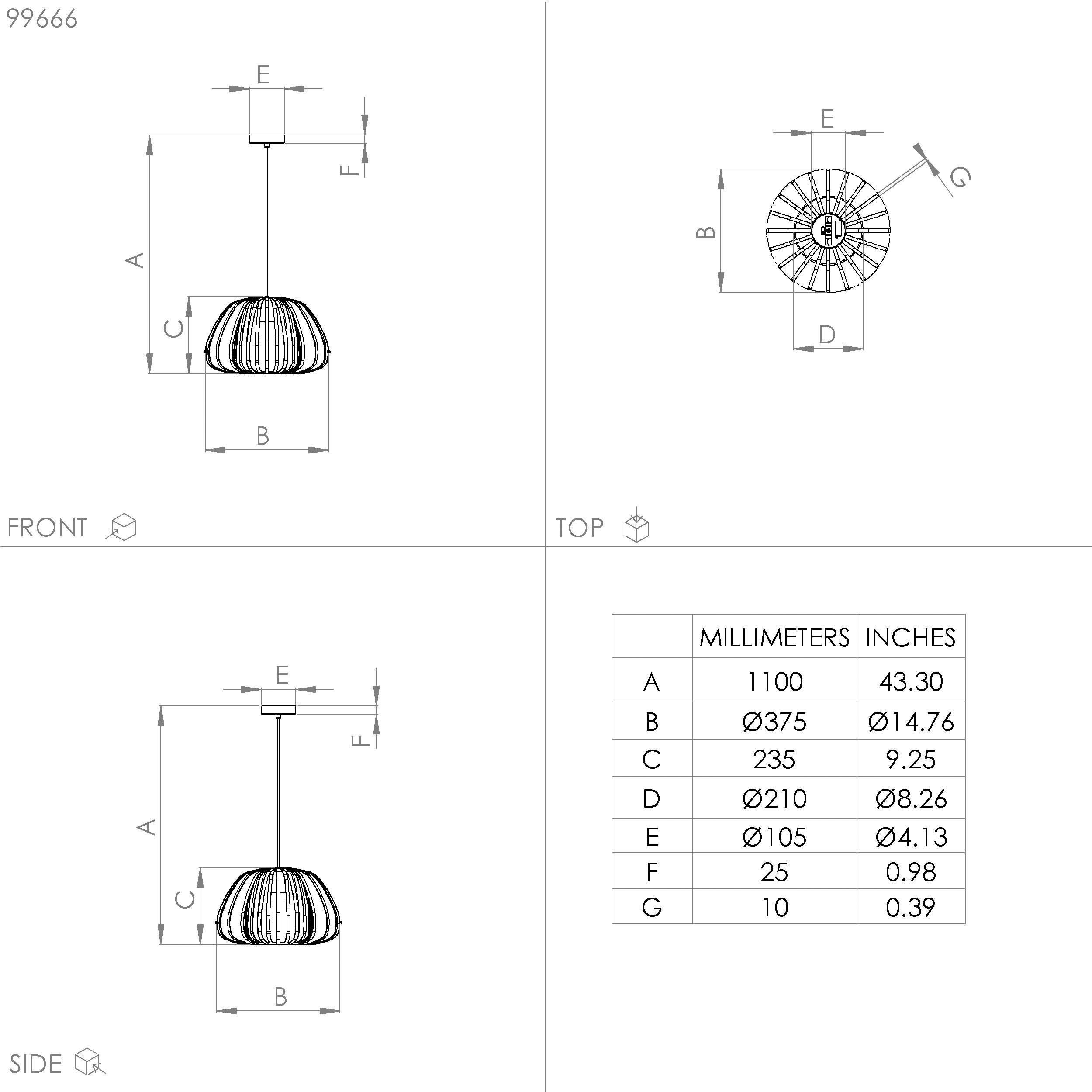 EGLO Hanglamp ENCINITOS Hanglamp in zwart en goudkleur van staal - excl. E27 - 40W (1 stuk)