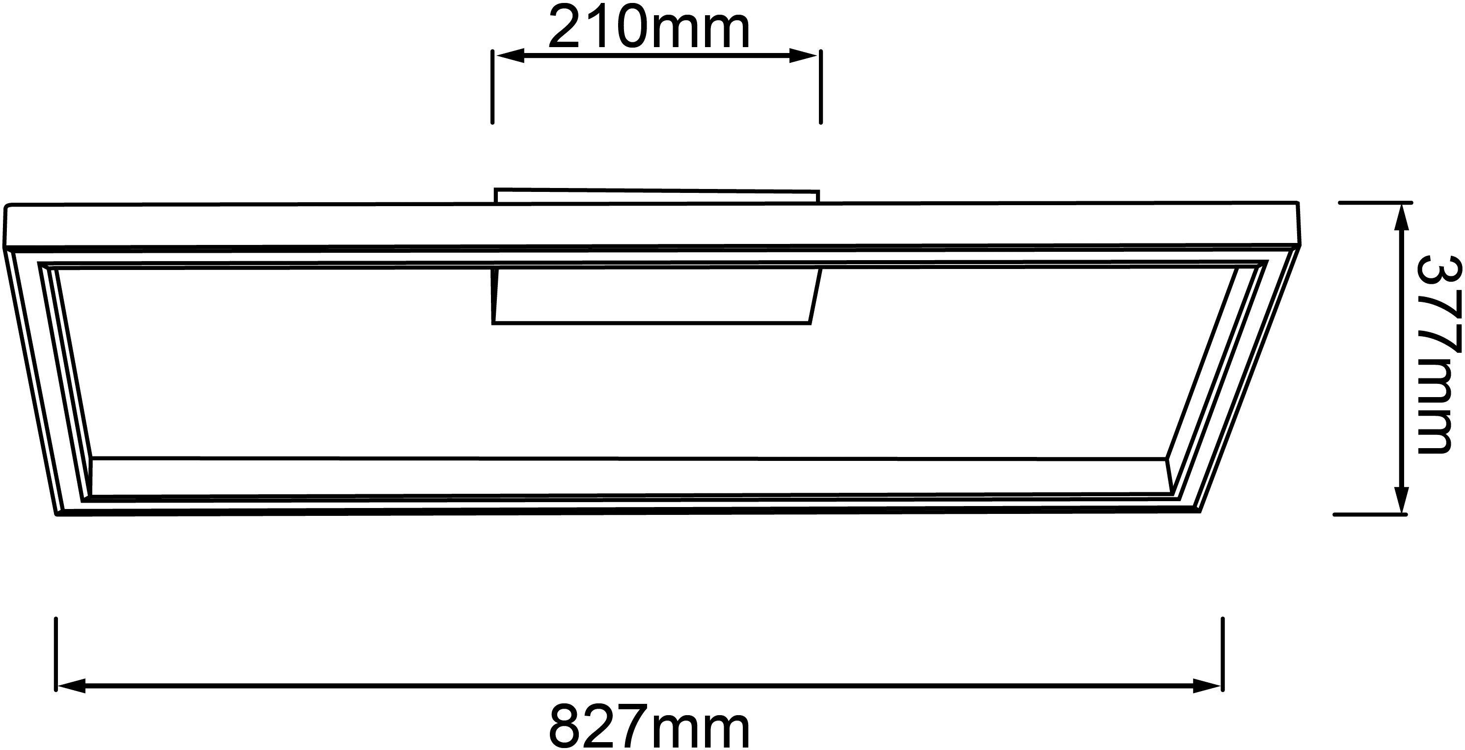 Brilliant Leuchten Led-plafondlamp Delgrosso 83 x 38 cm, 2600 lm, warmwit licht, hout/kunststof, geolied eiken (1 stuk)