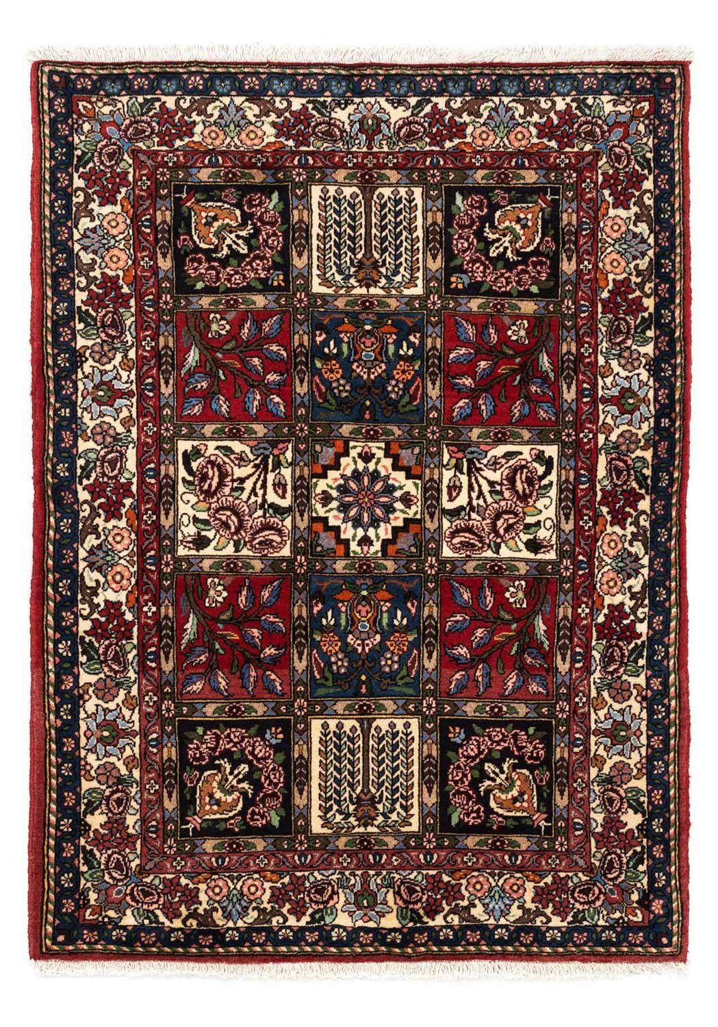 morgenland Wollen kleed Bachtiar velden rosso chiaro 153 x 105 cm Handgeknoopt