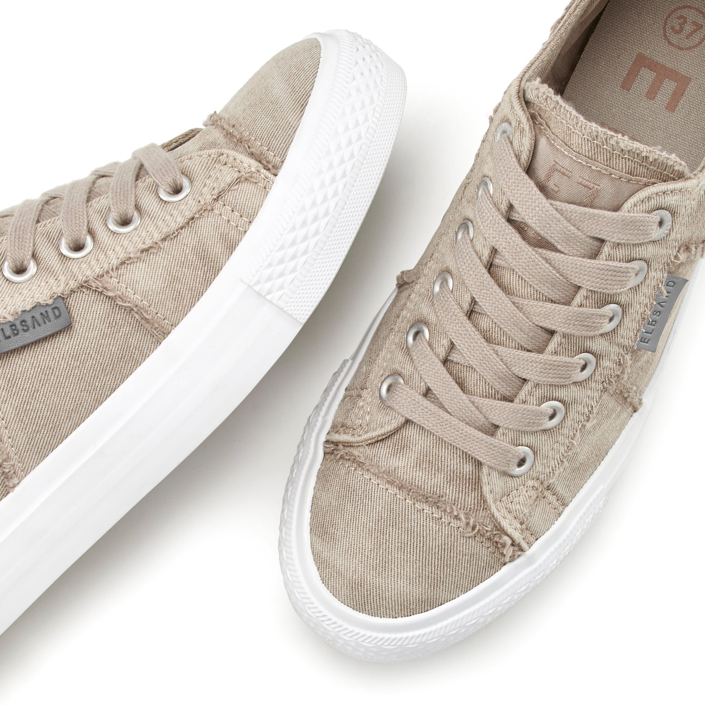 Elbsand Sneakers Veterschoenen Veterschoen, vrijetijdsschoen van textiel, used-look VEGAN