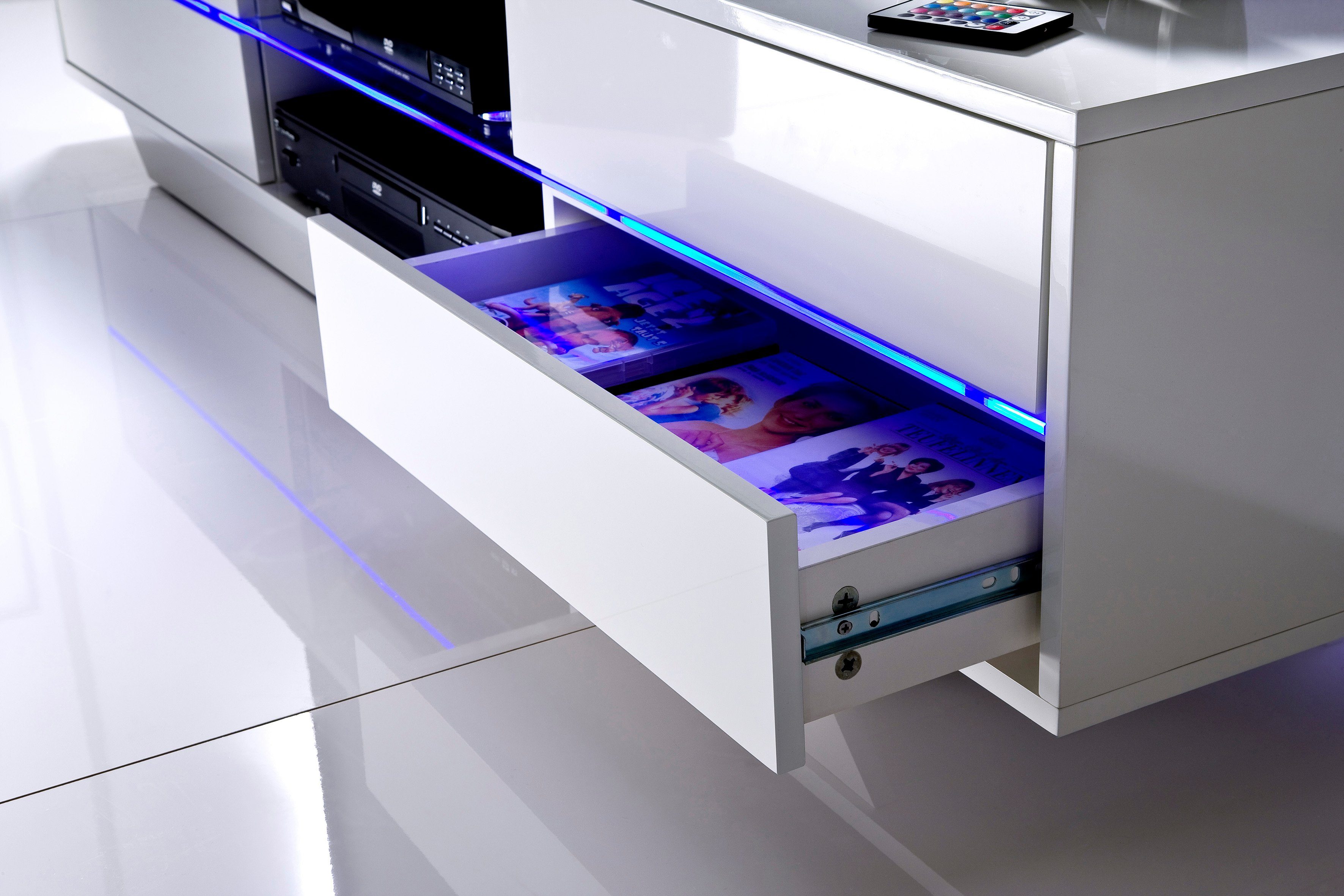 MCA furniture Tv-meubel Blues met ledverlichting hoogglans-wit