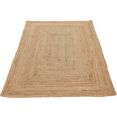 carpetfine vloerkleed nele tweezijdig te gebruiken kleed 100% jute in rechthoekig en vierkant, woonkamer beige