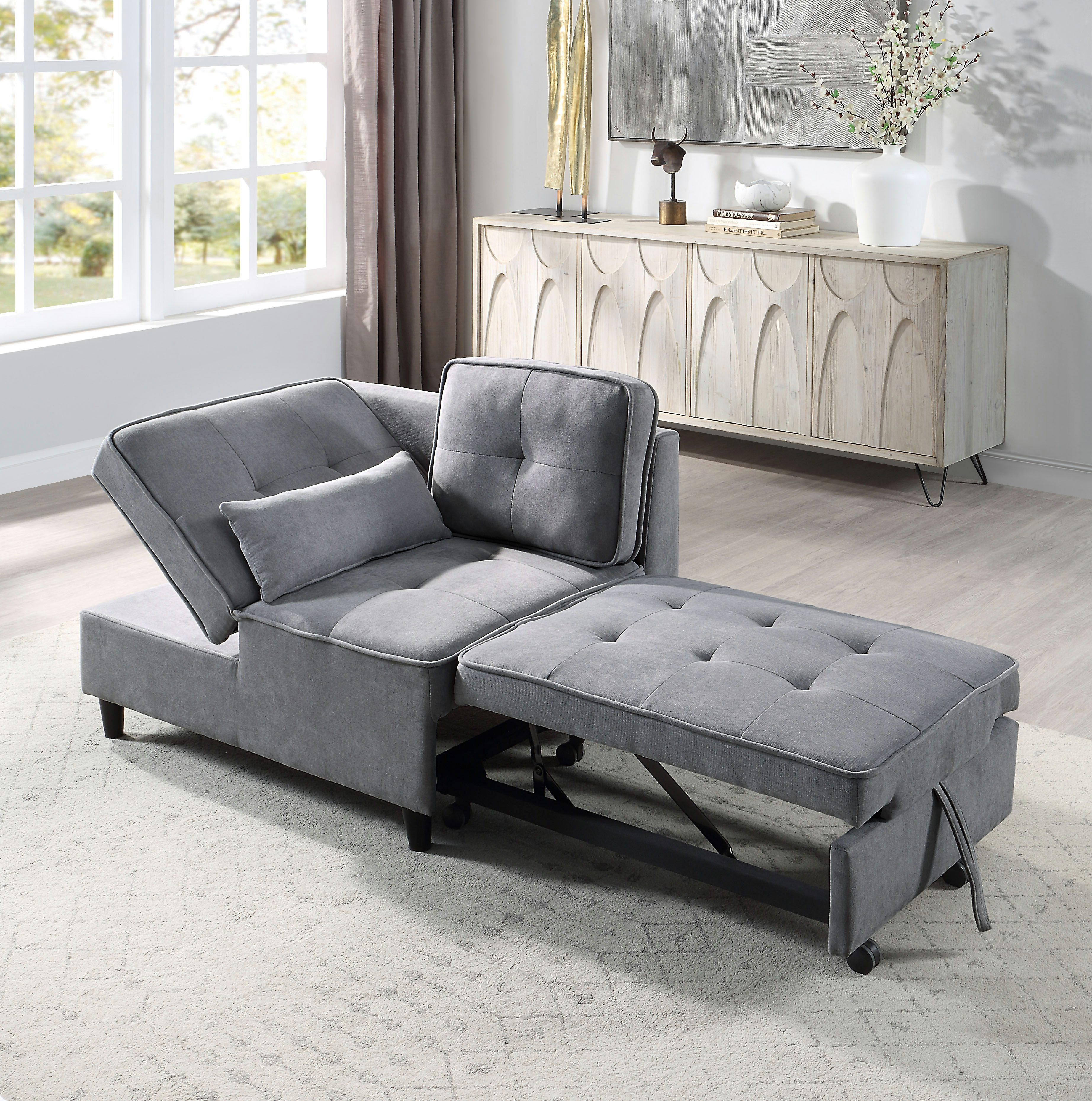 ATLANTIC home collection Slaapbank Freddy te veranderen in een loungestoel, relaxfauteuil en logeerbed, incl. kussen