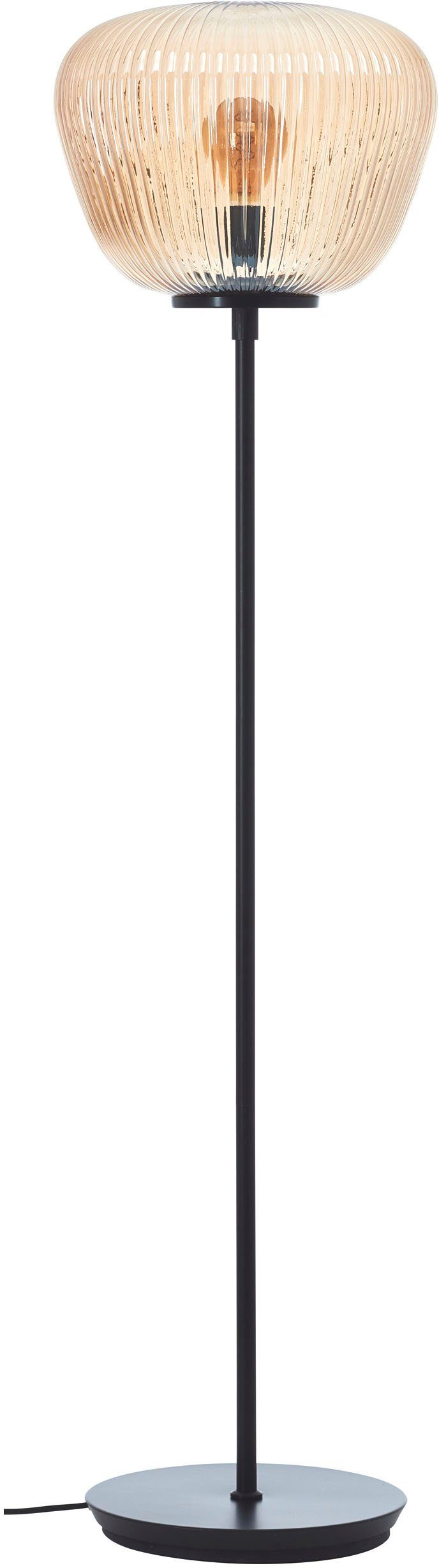 Brilliant Leuchten Staande lamp Kaizen Geribbeld glas, 140 x 35 cm, E27, amber-bernstein kleur (1 stuk)