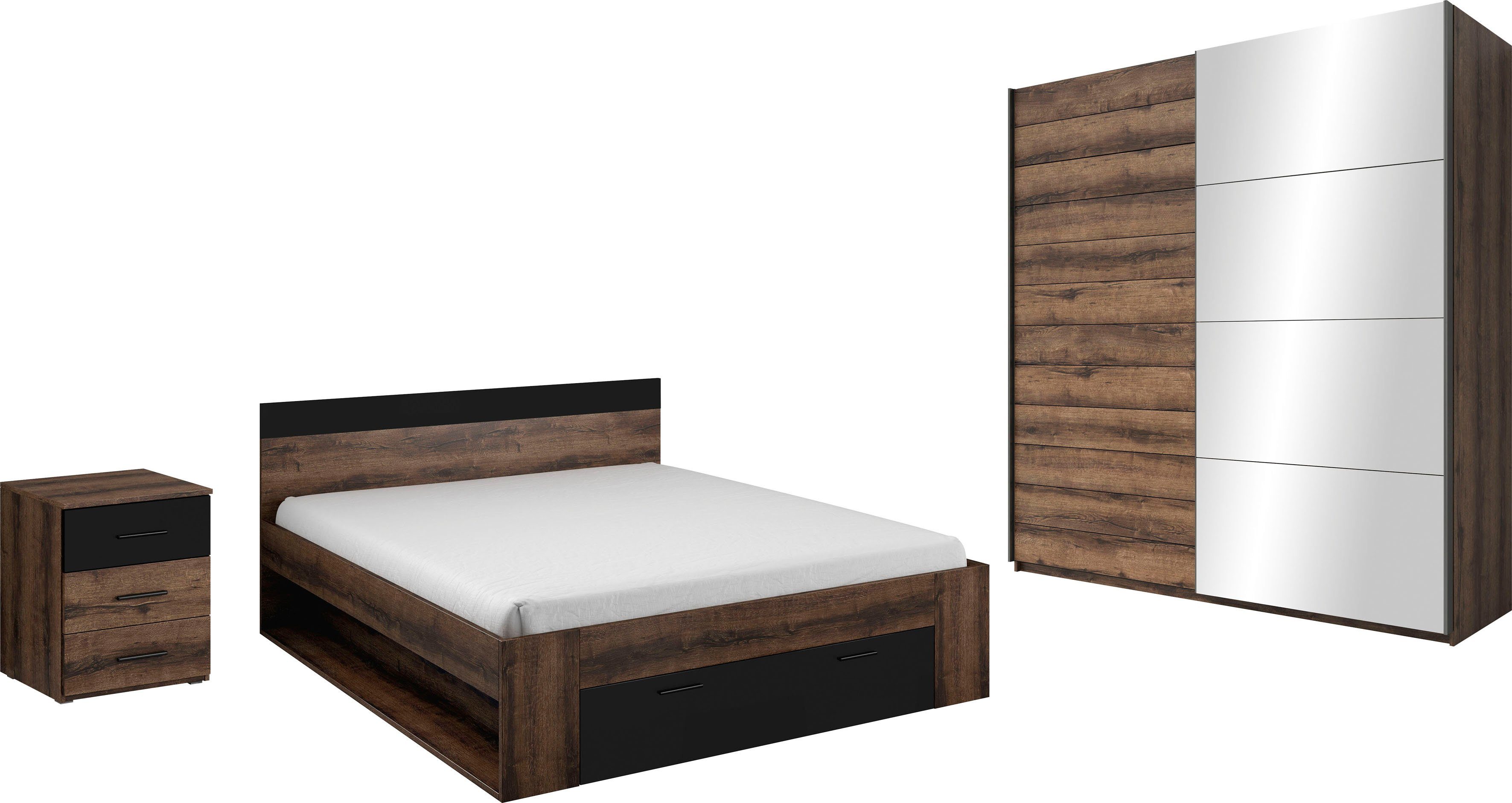 INOSIGN Slaapkamerserie Beta complete slaapkamer in 3 kleuren en 2 bedmaten(4-delig)