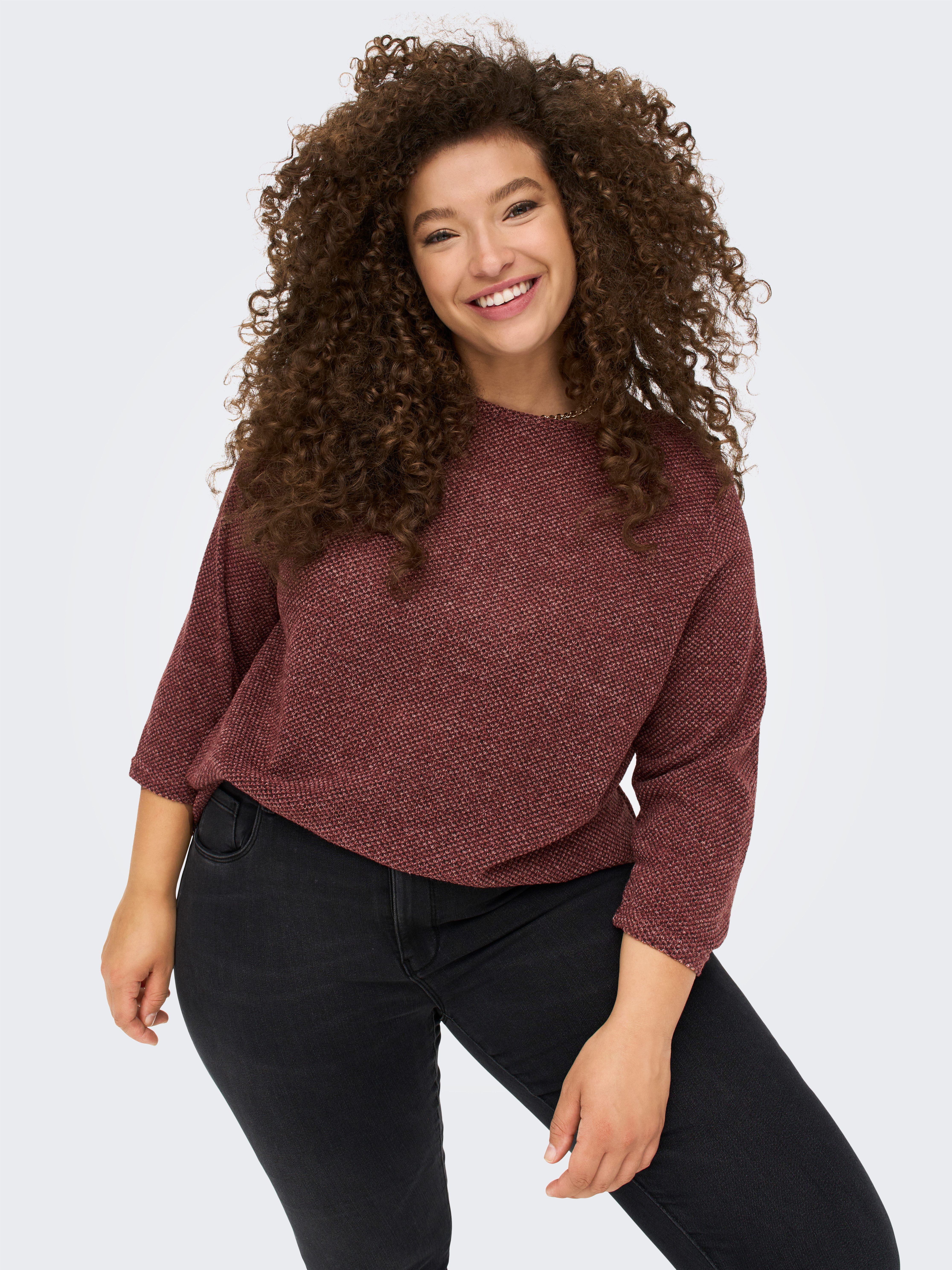 ONLY CARMAKOMA Shirt met 3/4 mouwen CARMARTHA 3/4 TOP