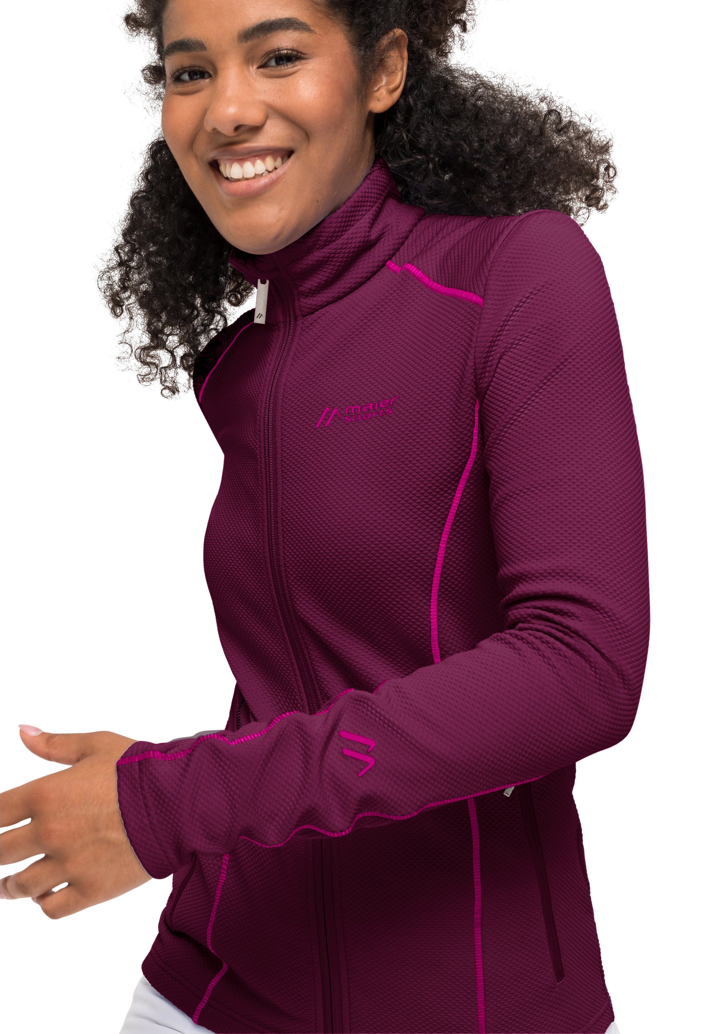 Maier Sports Functioneel shirt Ximena warme dames fleecejack als midlayer, ideaal voor skiën