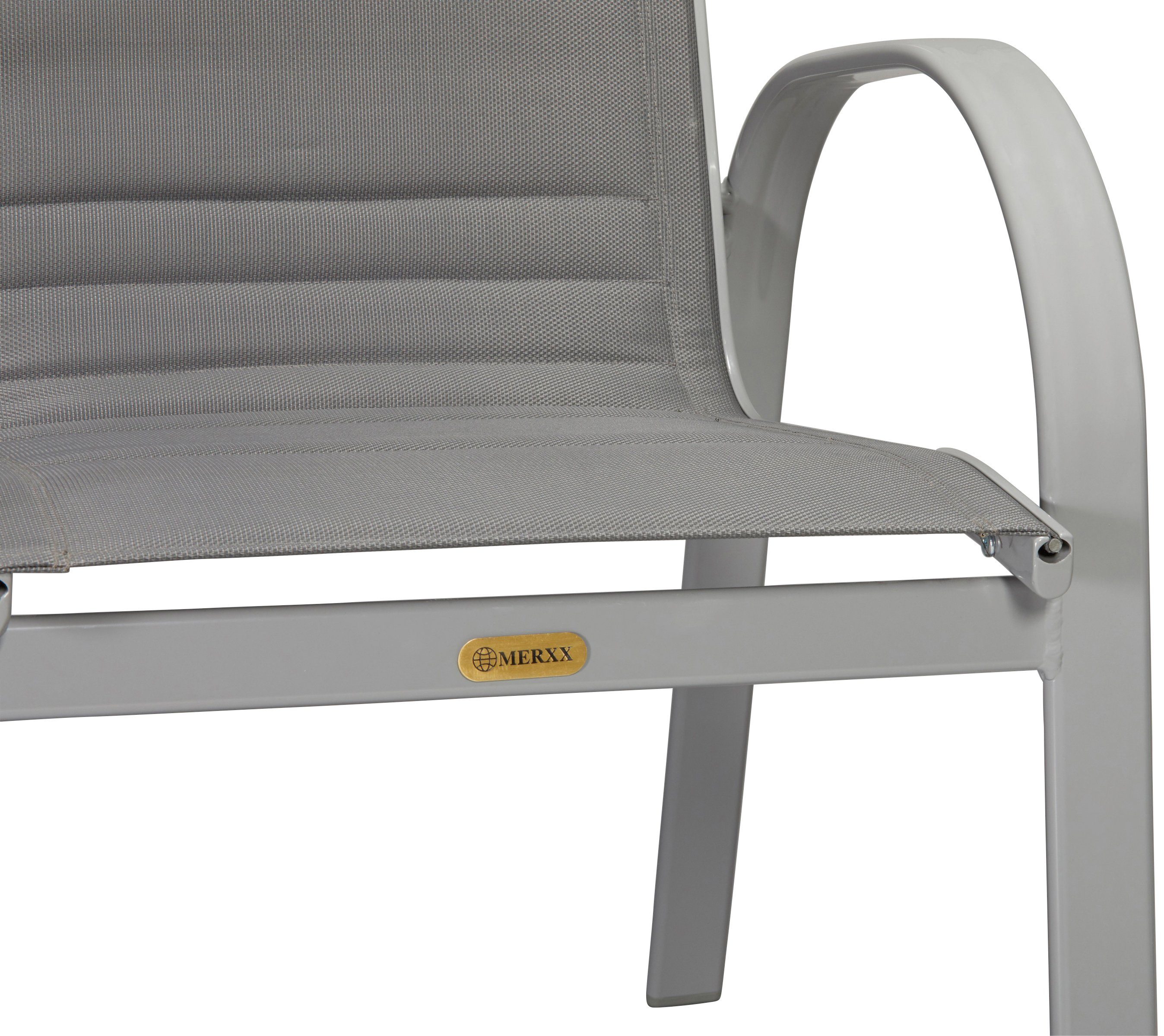 MERXX Stapelstoel Amalfi Deluxe set van 2, aluminium/textiel, stapelbaar (set, 2 stuks)