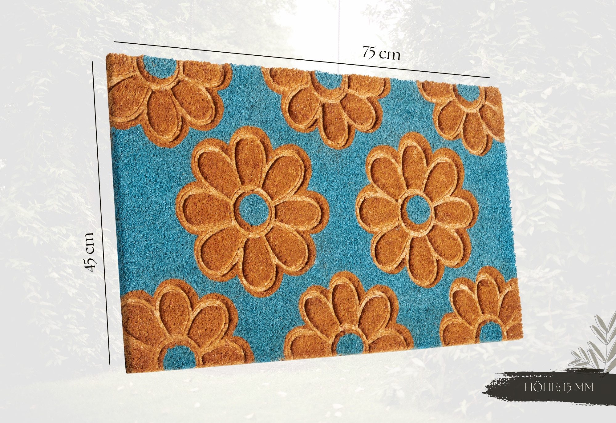HANSE Home Mat Mix Mats Kokos Flowers, deurmat Slijtvast, onderhoudsvriendelijk, robuust, weerbestendig, UV-bestendig