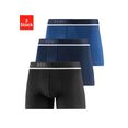schiesser boxershort weefband met stijlvol logo voor (3 stuks) blauw