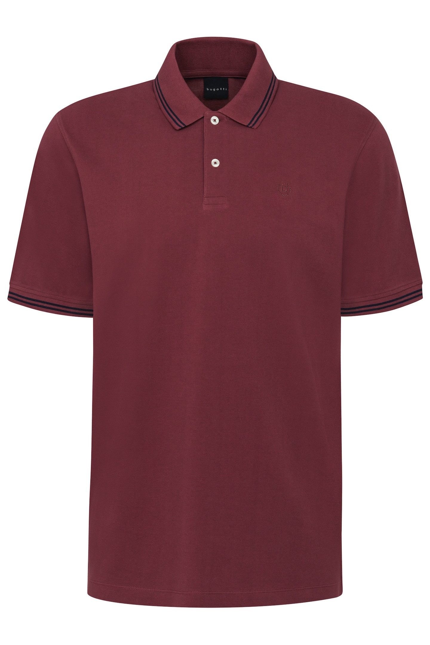 Bugatti Poloshirt met contraststrepen en borstborduursel