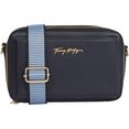 tommy hilfiger mini-bag iconic tommy camera bag met goudkleurige details blauw