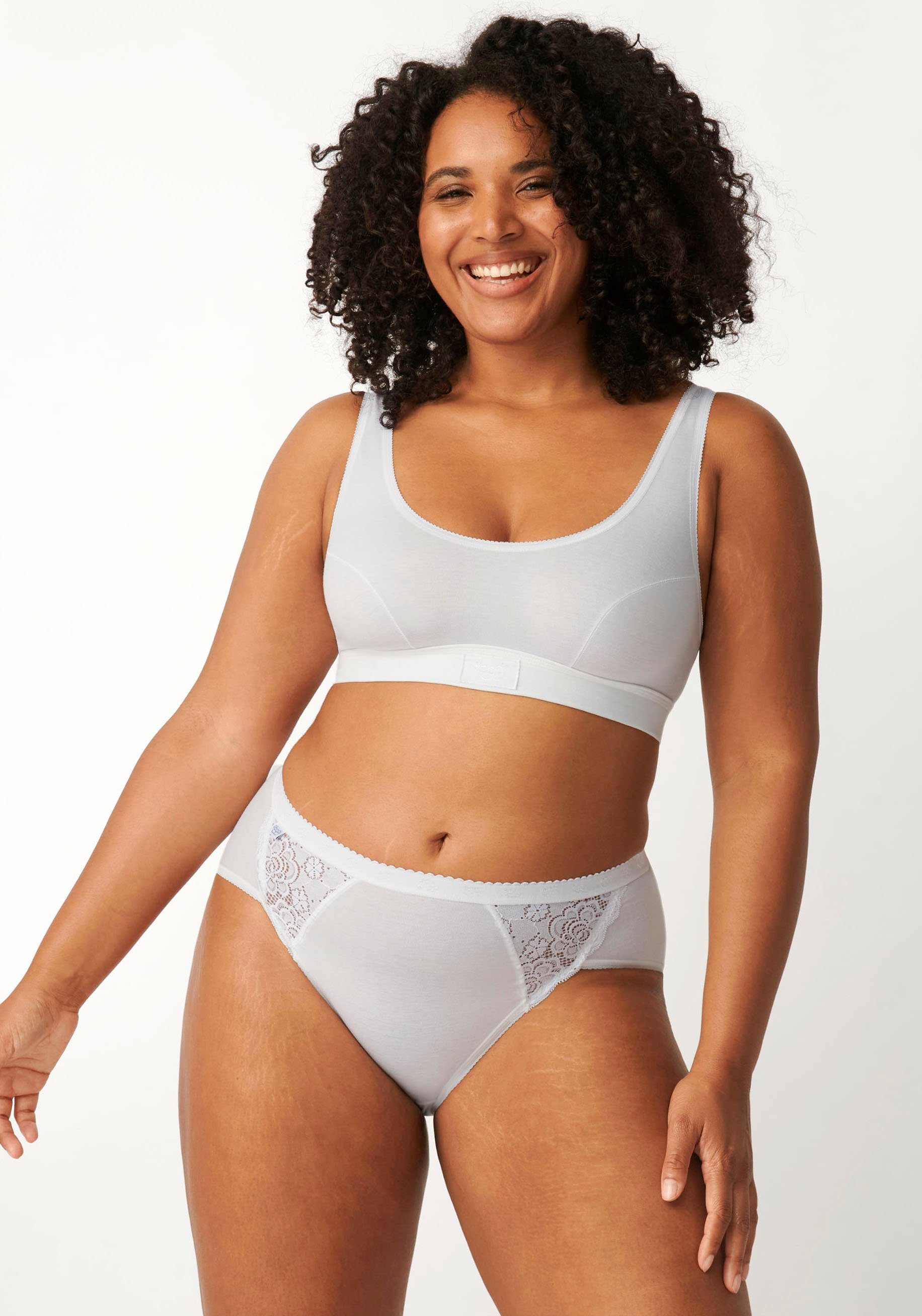 Sloggi Slip Chic Midi 4P met elastische kanten-inzetten (4 stuks, Set van 4)