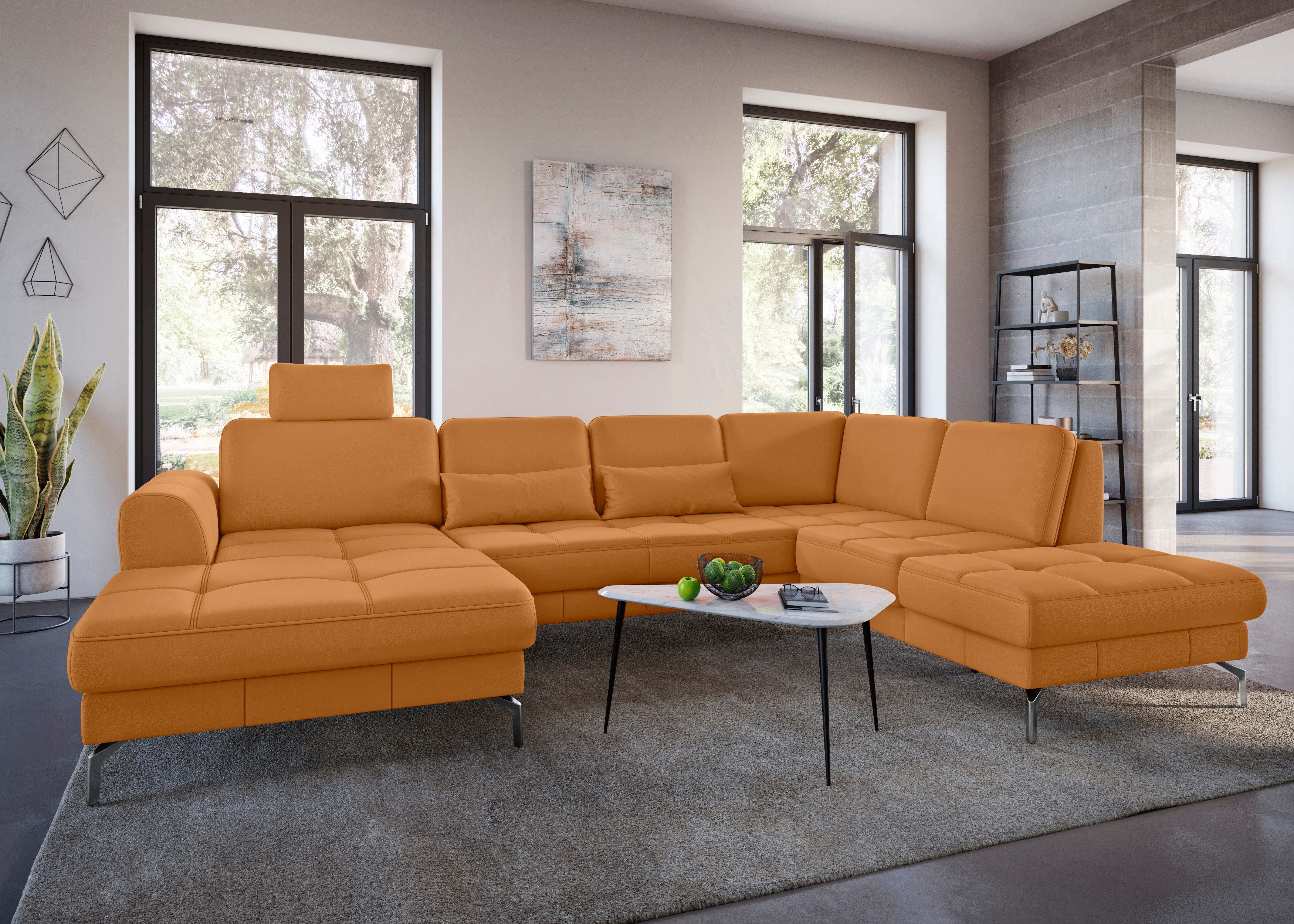sit&more Zithoek Bendigo U-vorm inclusief zitdiepteverstelling, bodemvrijheid 15 cm, in 2 pootkleuren