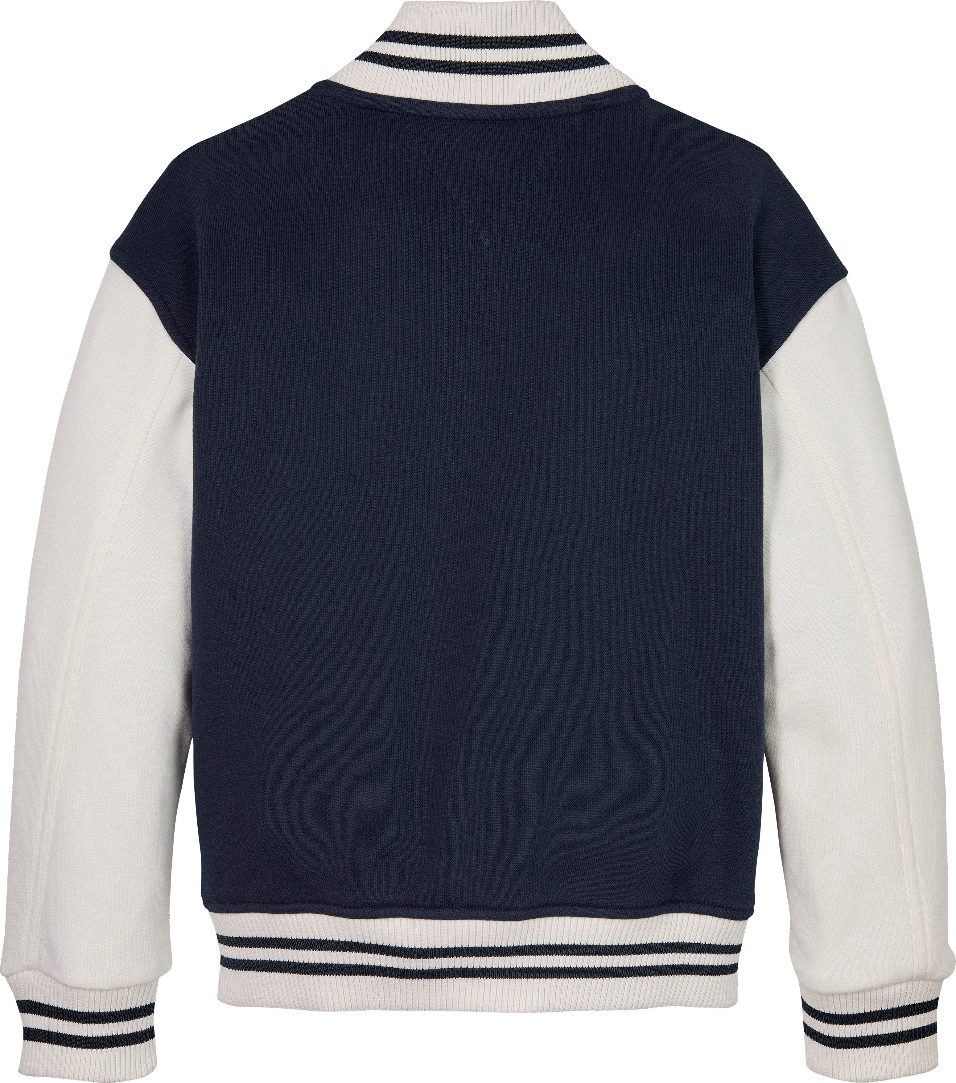Tommy Hilfiger Sweatvest U MINI CORP LOGO BOMBER met contrasterende mouwen met logo-opdruk