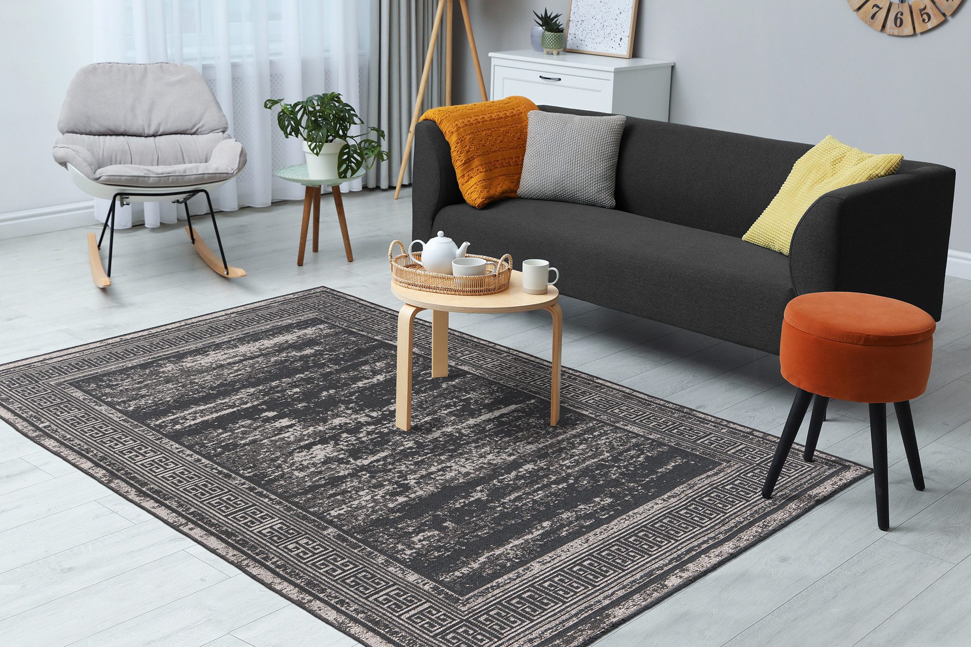 Kayoom Vloerkleed Kalea 325 Vlakweefsel tapijt met reliëfontwerp, used-look, moderne kleuren