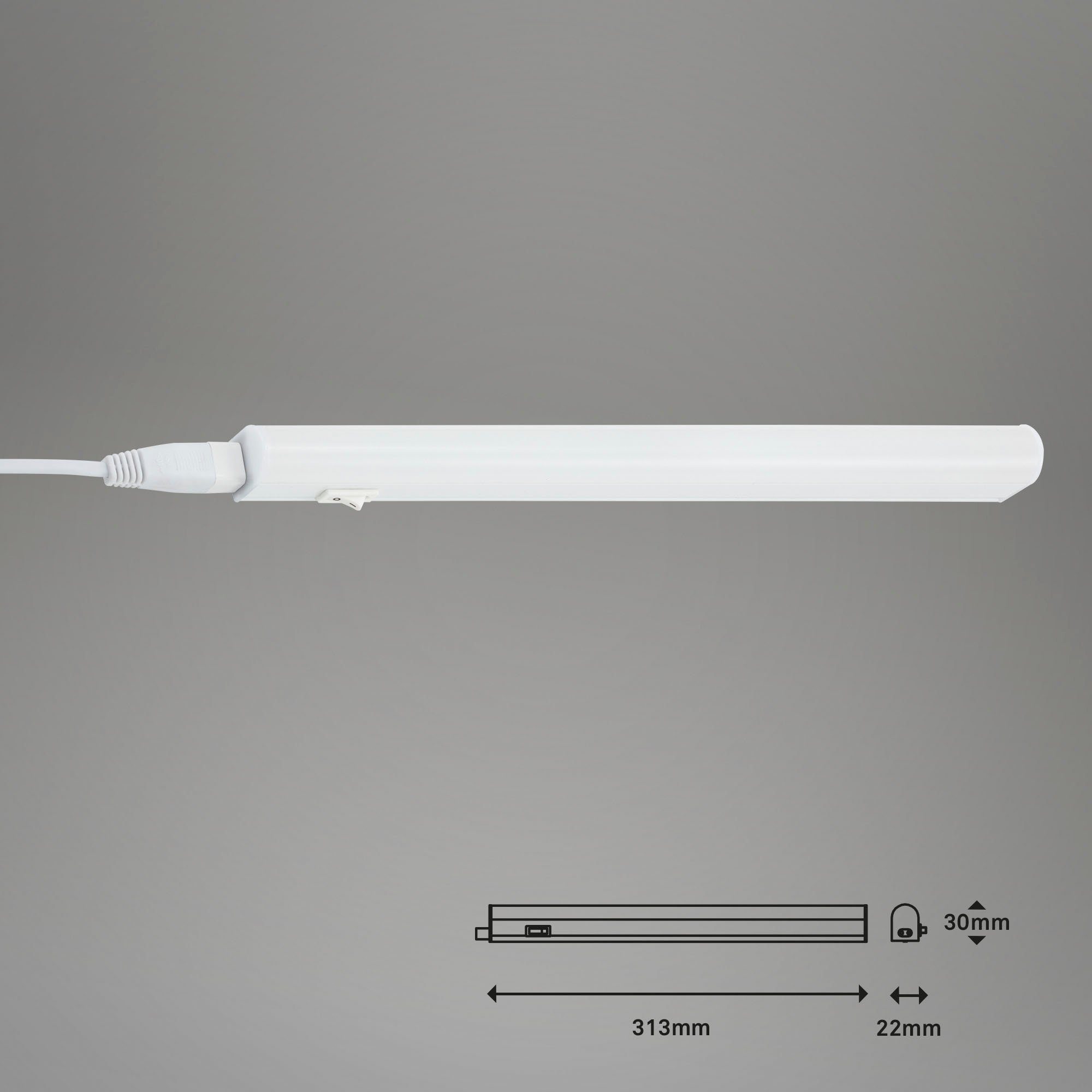 Briloner Leuchten Led-onderbouwverlichting 2379046 TOOK LED lichtbalk, 31,3x2,2x3 cm, wit, 4W, keuken, kast, onderkast