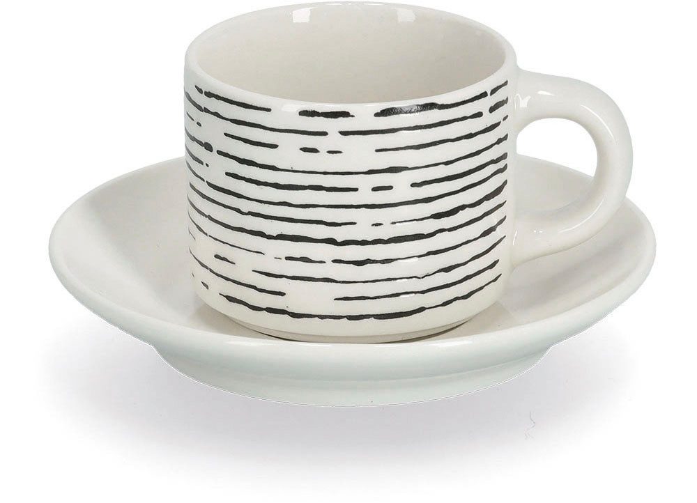 Zeller Present Espressokopje 8-delig (4 kopjes/4 schotels) (set, 8-delig)