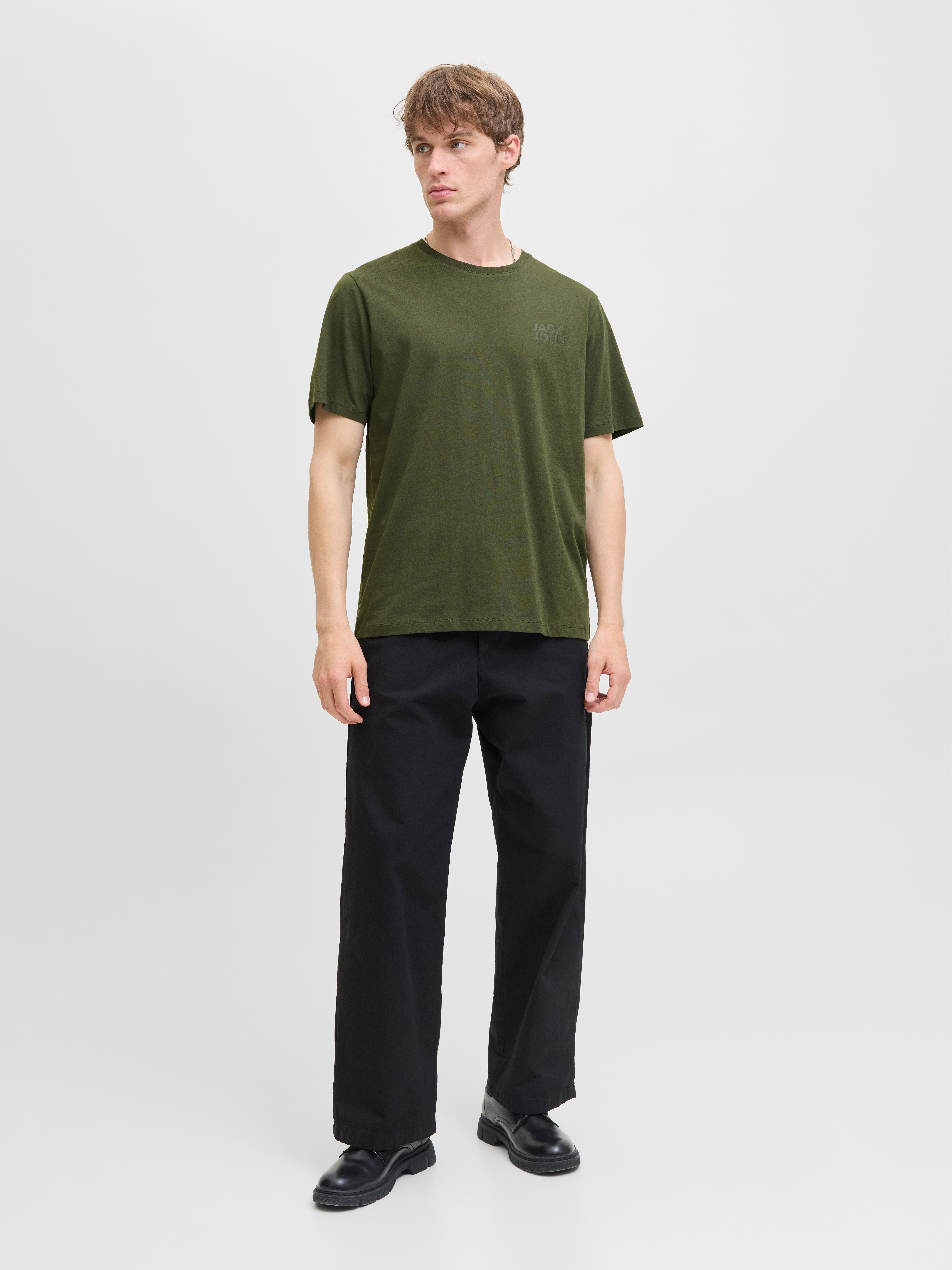 Jack & Jones Shirt met ronde hals JJECORP met logo-print en klassieke ronde hals