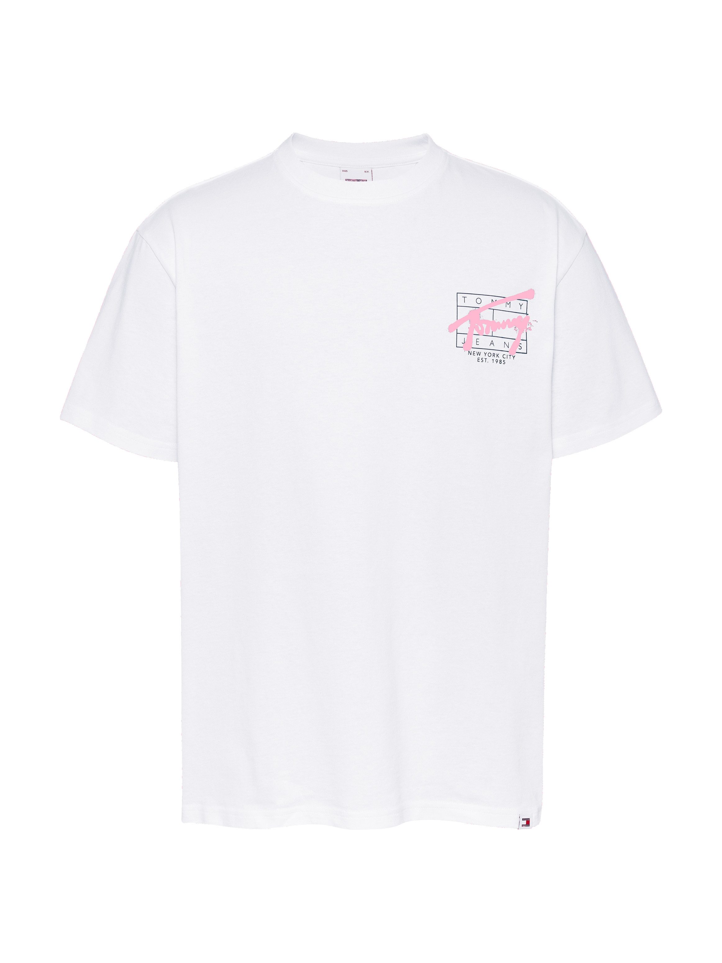 TOMMY JEANS T-shirt TJM REG SPRAY TEE SS EXT met grote print op de rug