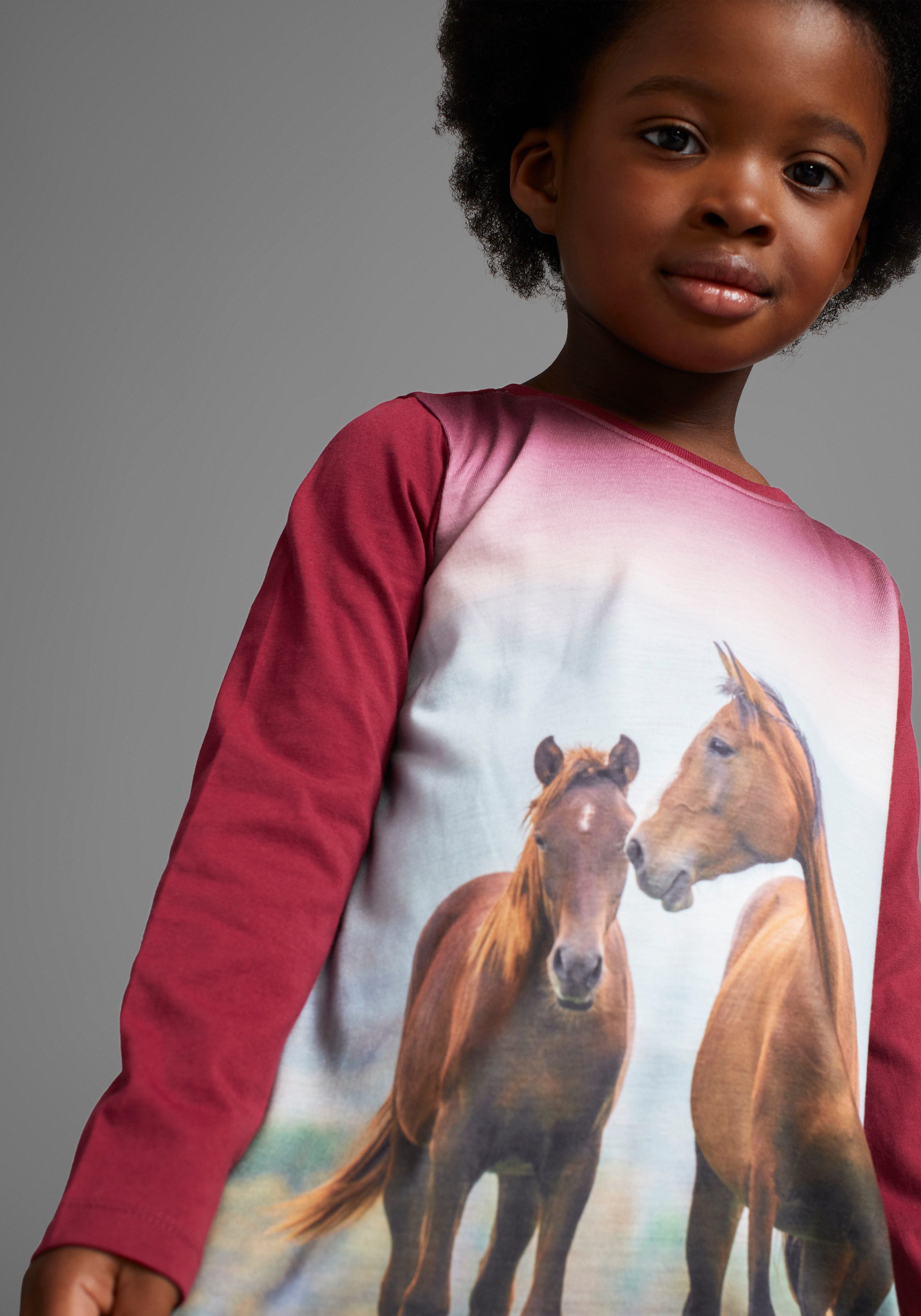 KIDSWORLD Shirt met lange mouwen & legging 2-delig set shirt + legging met paardenmotief - NIEUWE KLEUR toegevoegd (set, 2-delig, 2)