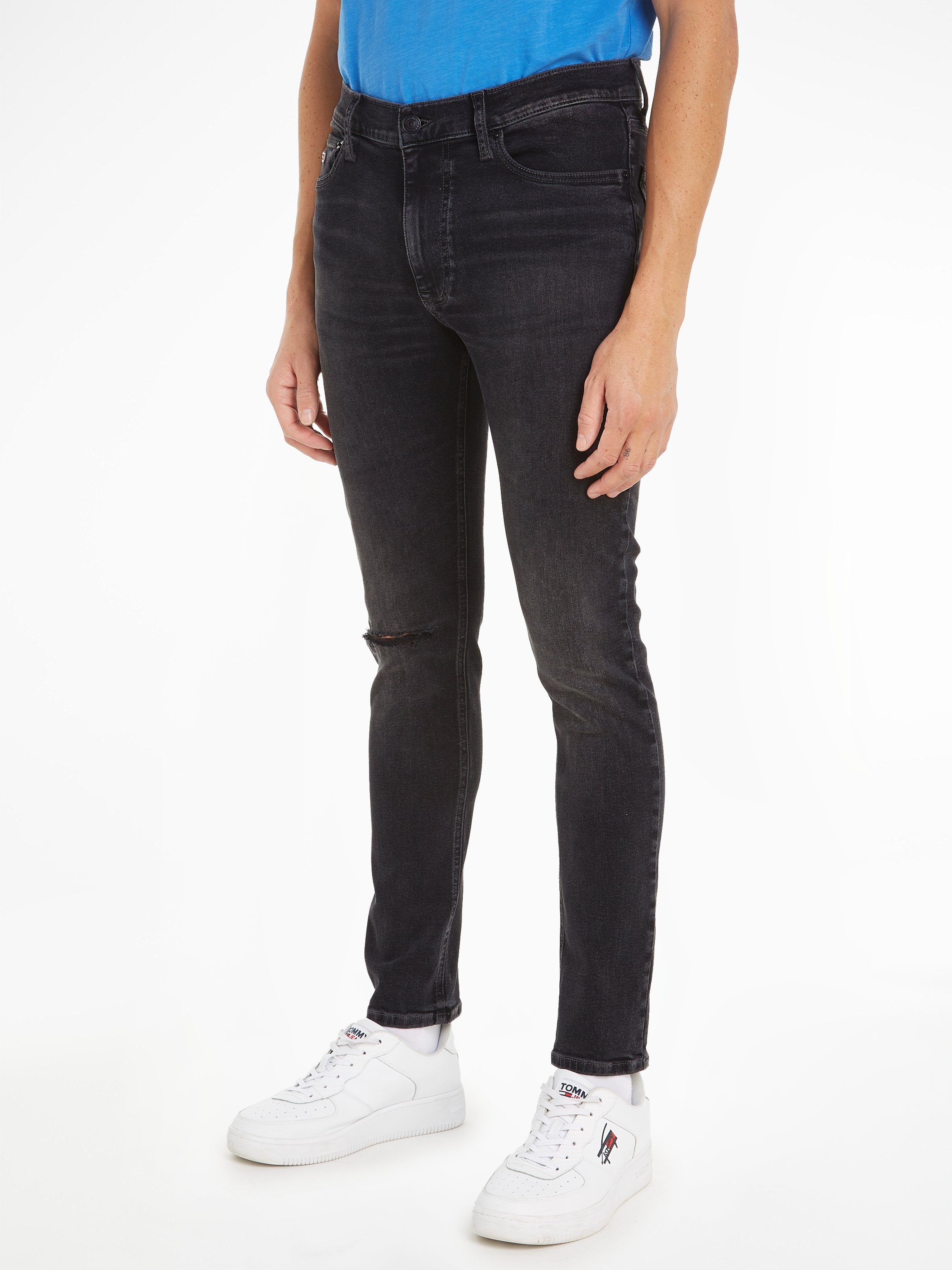 TOMMY JEANS Skinny fit jeans Simon Skinny Jeans Slim heren skinny jeans maat 36 zwart