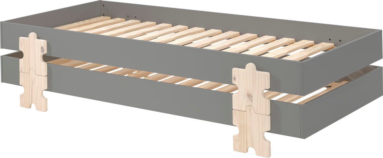 Vipack Kinderledikant Modulo, stapelbaar eenpersoonsbed, incl. lattenbodem, 2 kleuren Ligoppervlak 90/200 cm, afzonderlijk of als 2-delige set verkrijgbaar