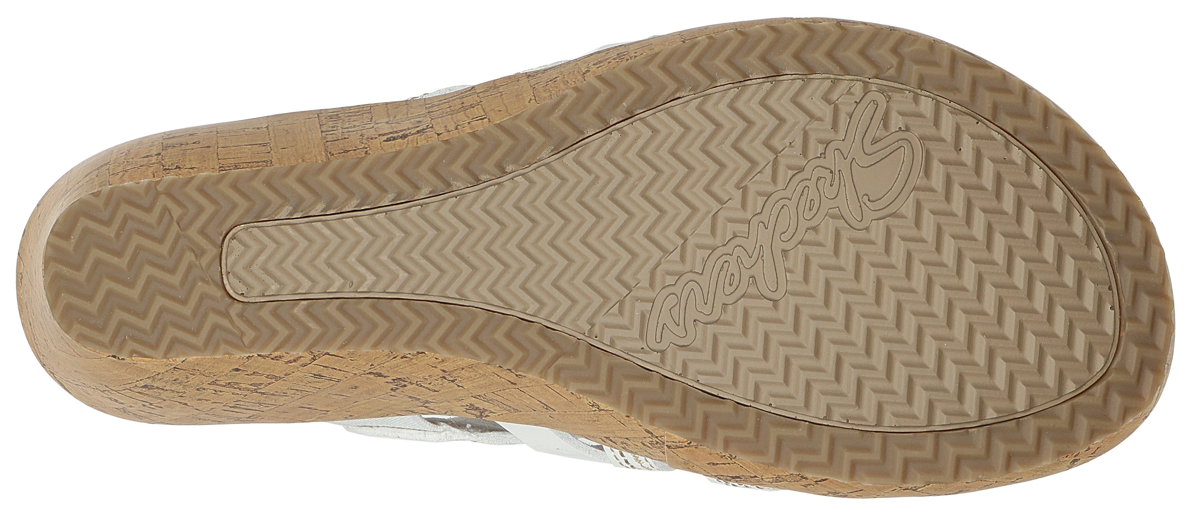 Skechers Slippers BEVERLEE-HOT SPRING sleehak, zomerschoen, slippers met mooie contraststiksels