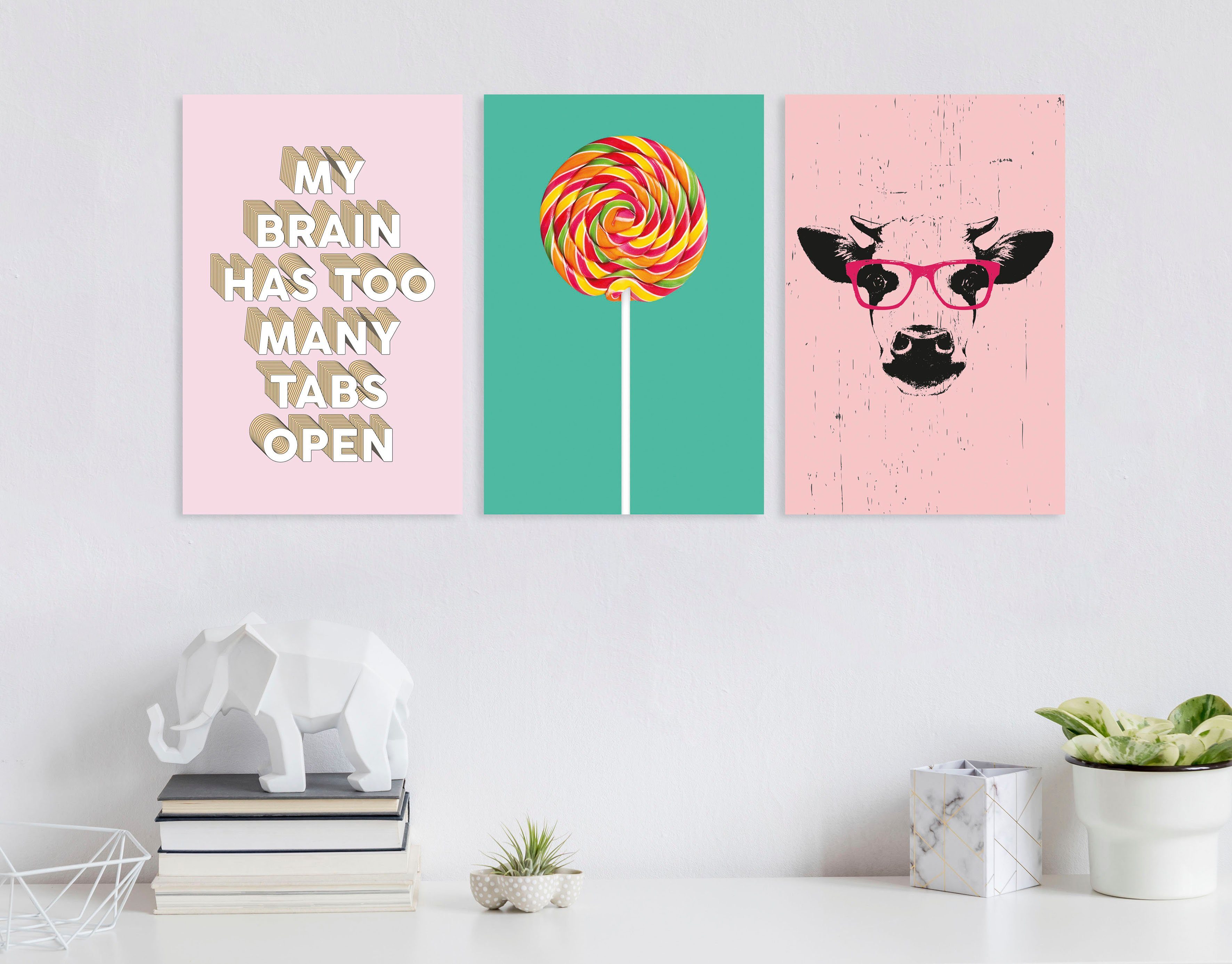 queence Artprint op linnen Quote Brain Premium canvasstof, handgemaakt in Duitsland
