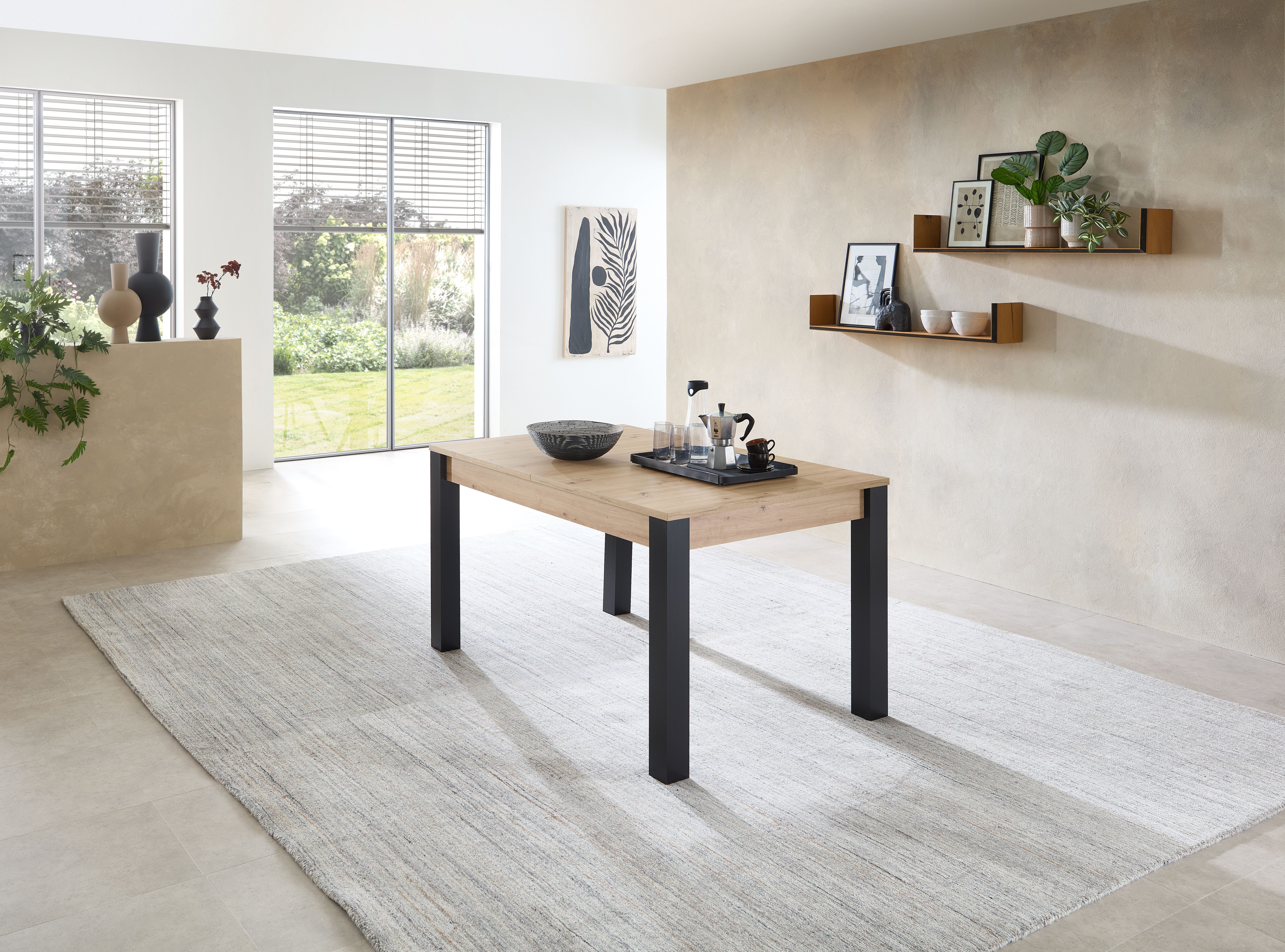 Stolkom Eettafel LUCAS, TOPSELLER! 140-210 cm uitschuifbaar, tafel in eiken artisan decor